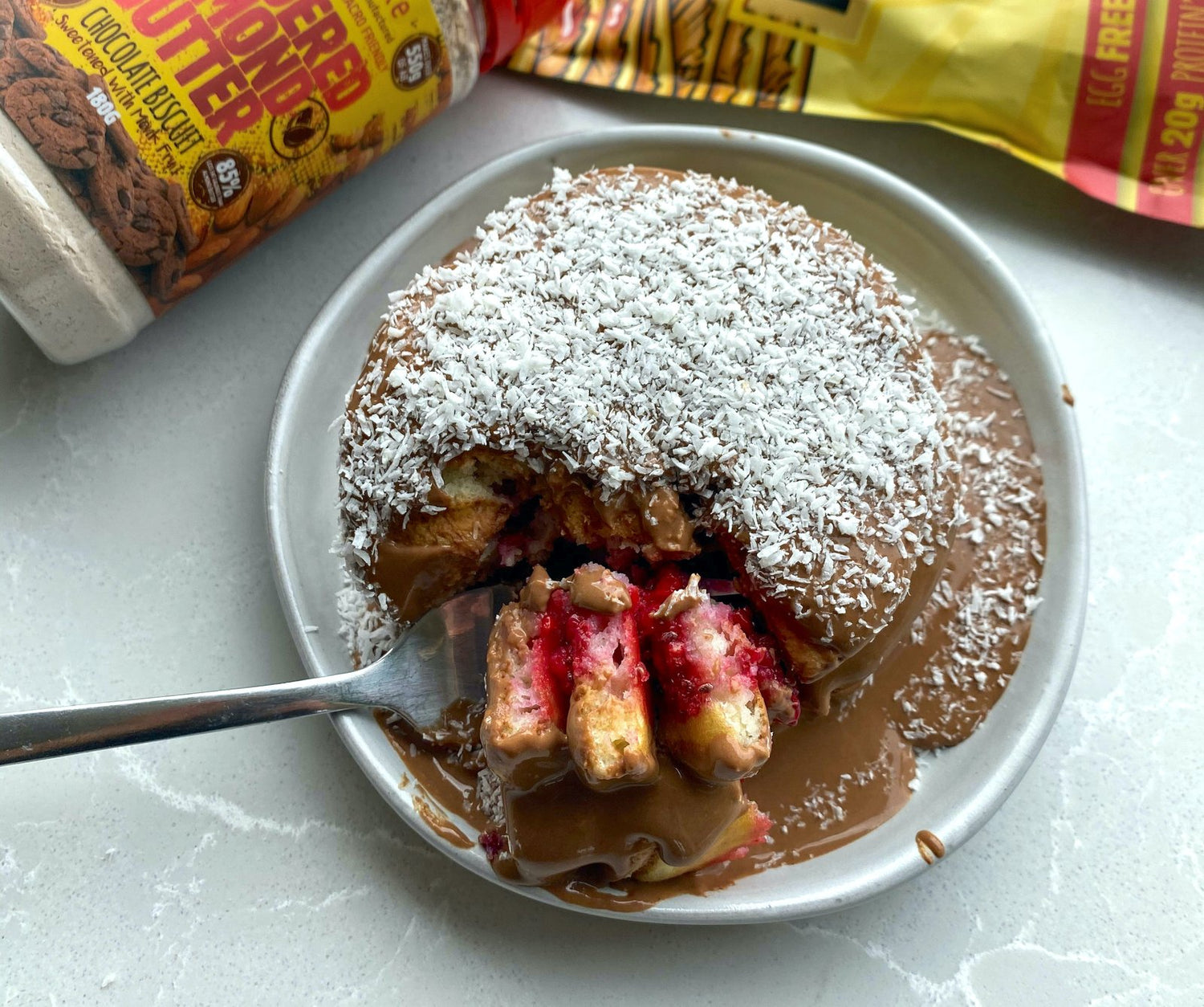 Lamington Protein Pancakes