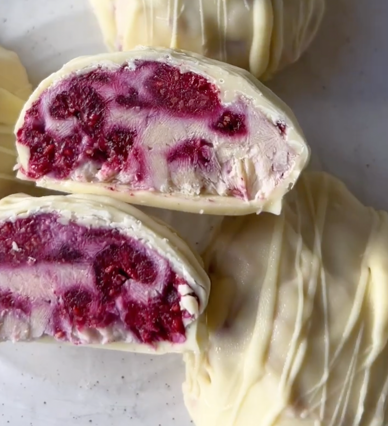 White Chocolate Berries & Cream Bombs