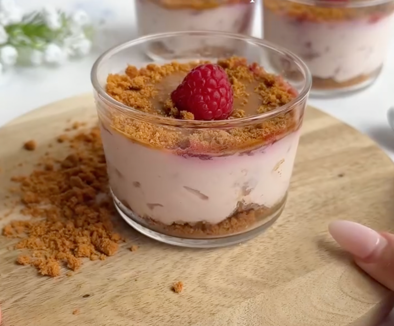 Raspberry Biscoff Cheesecake Cups