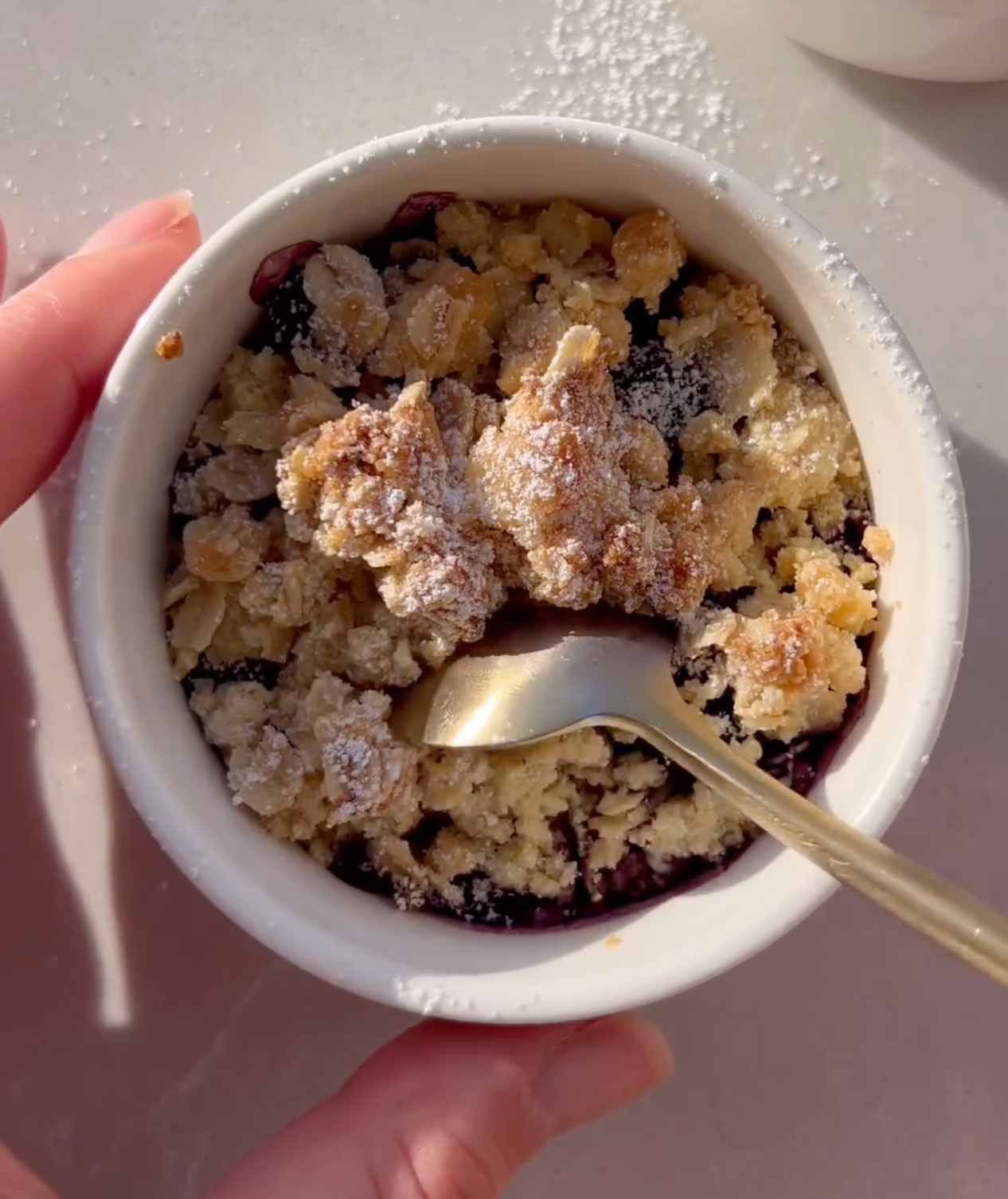Healthier Blueberry Crisp