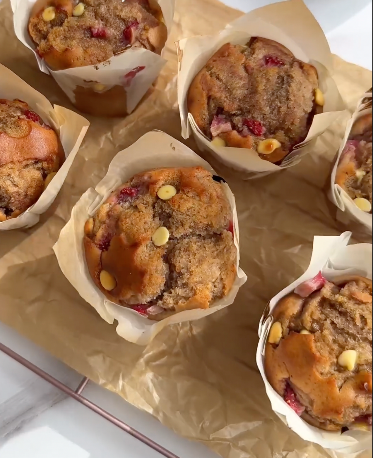 Strawberry & White Choc Muffins