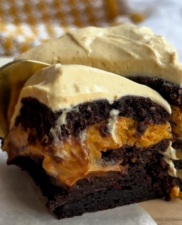 Salted Caramel Stuffed Peanut Butter Protein Brownies