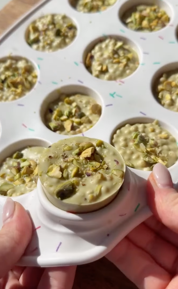 White Chocolate Pistachio Cups