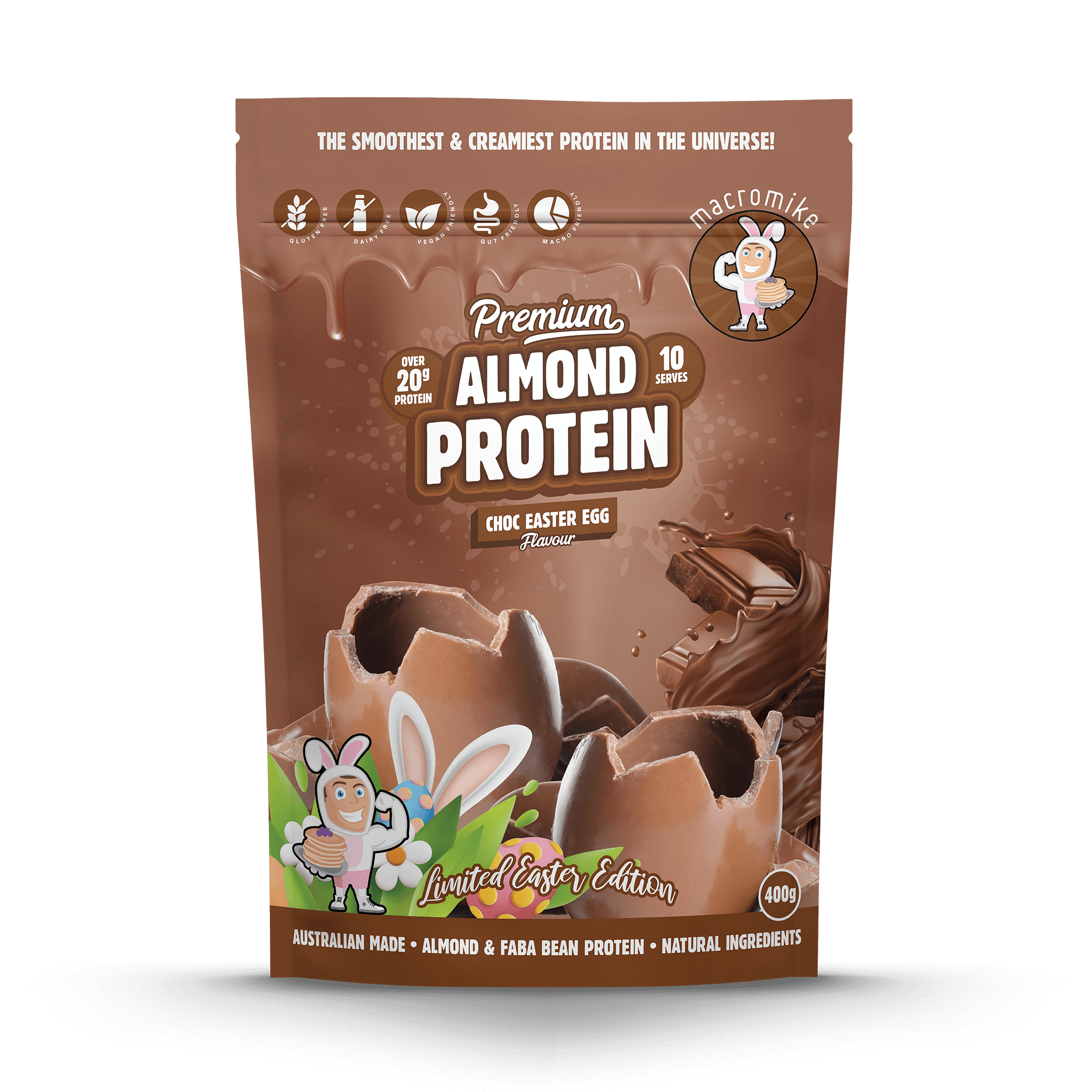 Chocolate Easter Egg Premium Almond Protein (400g Bag)