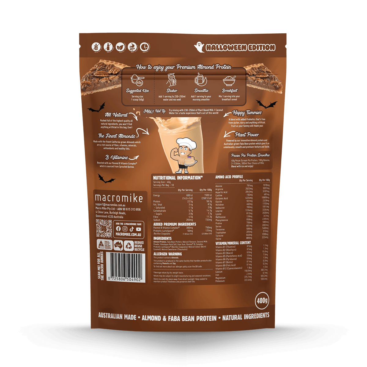 Pecan Scream Pie Premium Almond Protein (400g Bag)