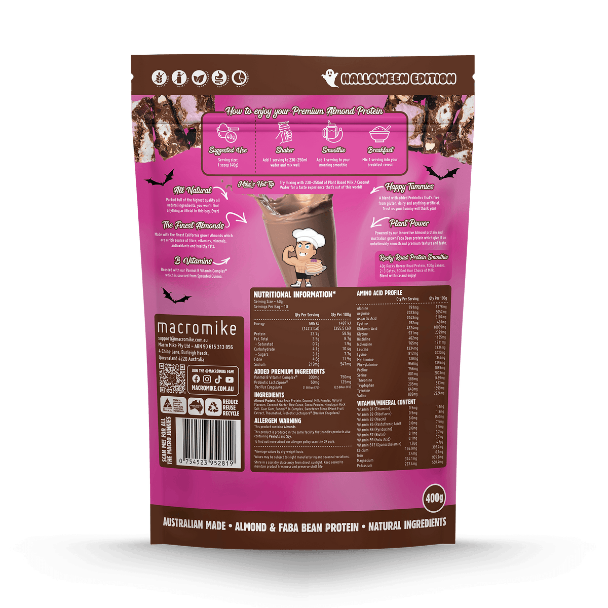 Rocky Horror Road Premium Almond Protein (400g Bag)