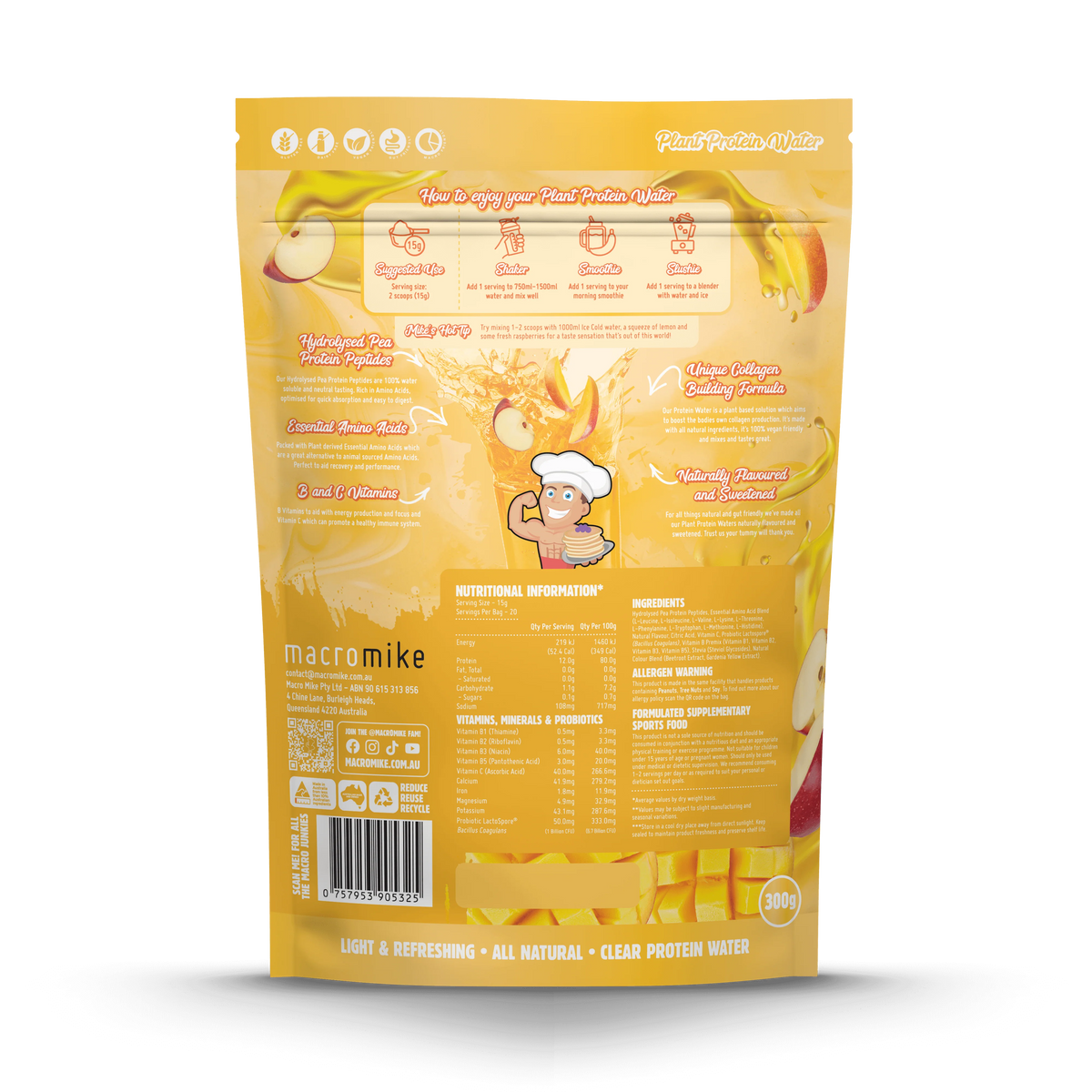 Apple and Mango Plant Protein Water (300g Bag)