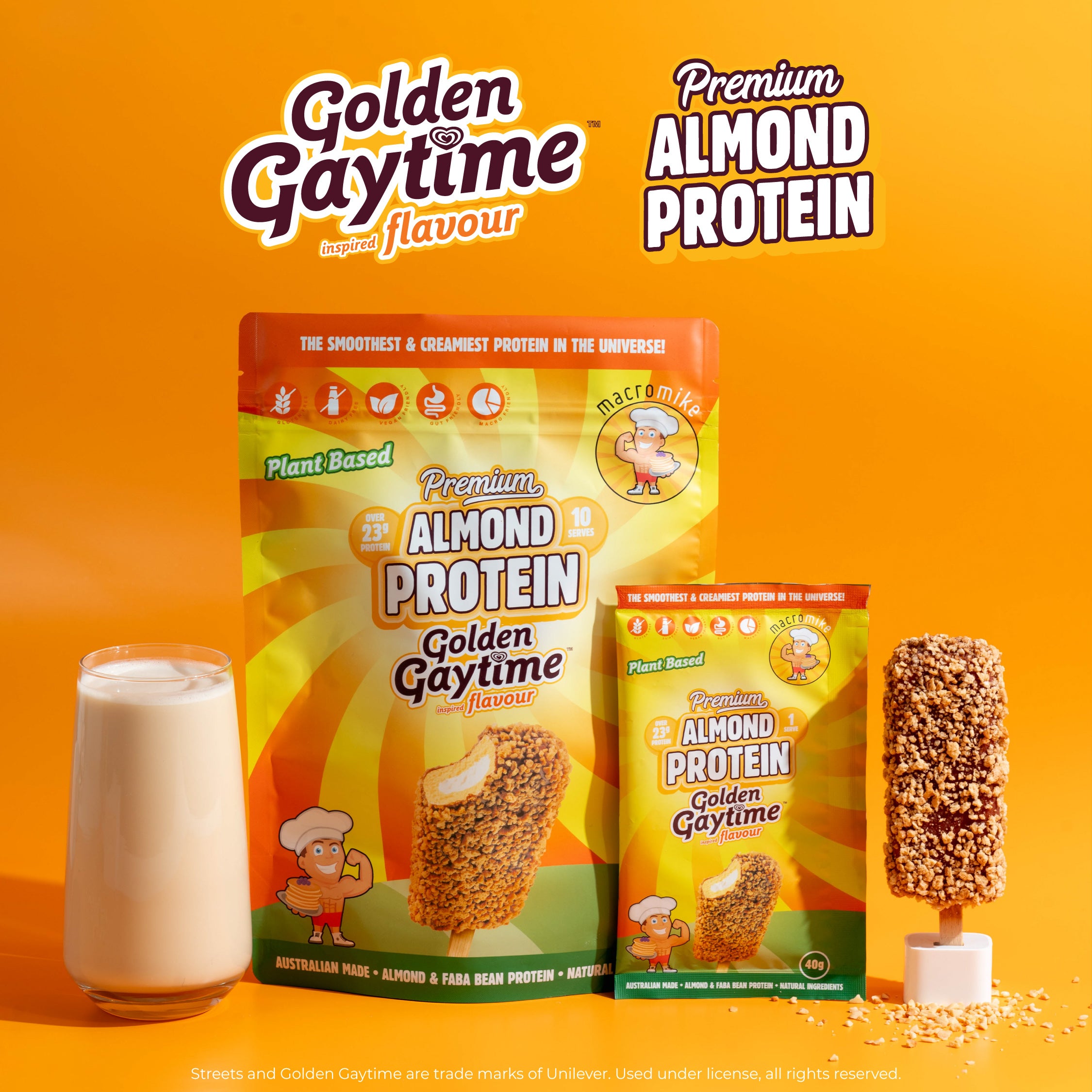 Macro Mike x Golden Gaytime Premium Almond Protein (400g Bag)