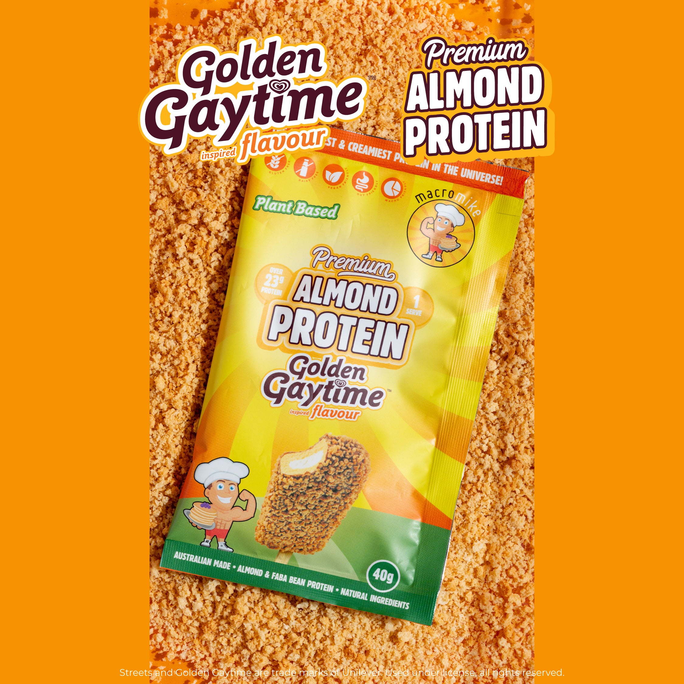 Macro Mike x Golden Gaytime Premium Almond Protein (400g Bag)