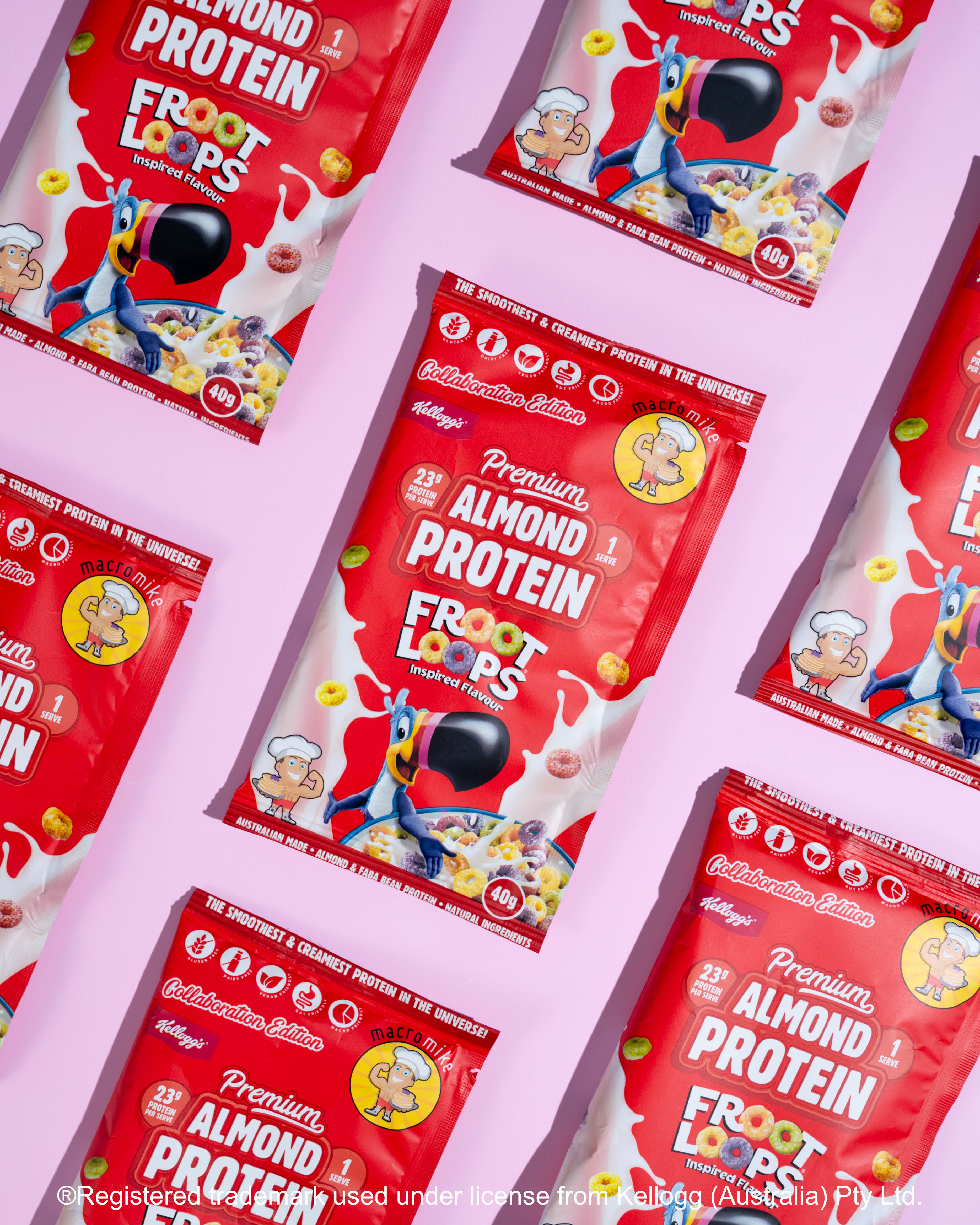 Macro Mike x Kellogg's Froot Loops Premium Almond Protein (40g Sachet)