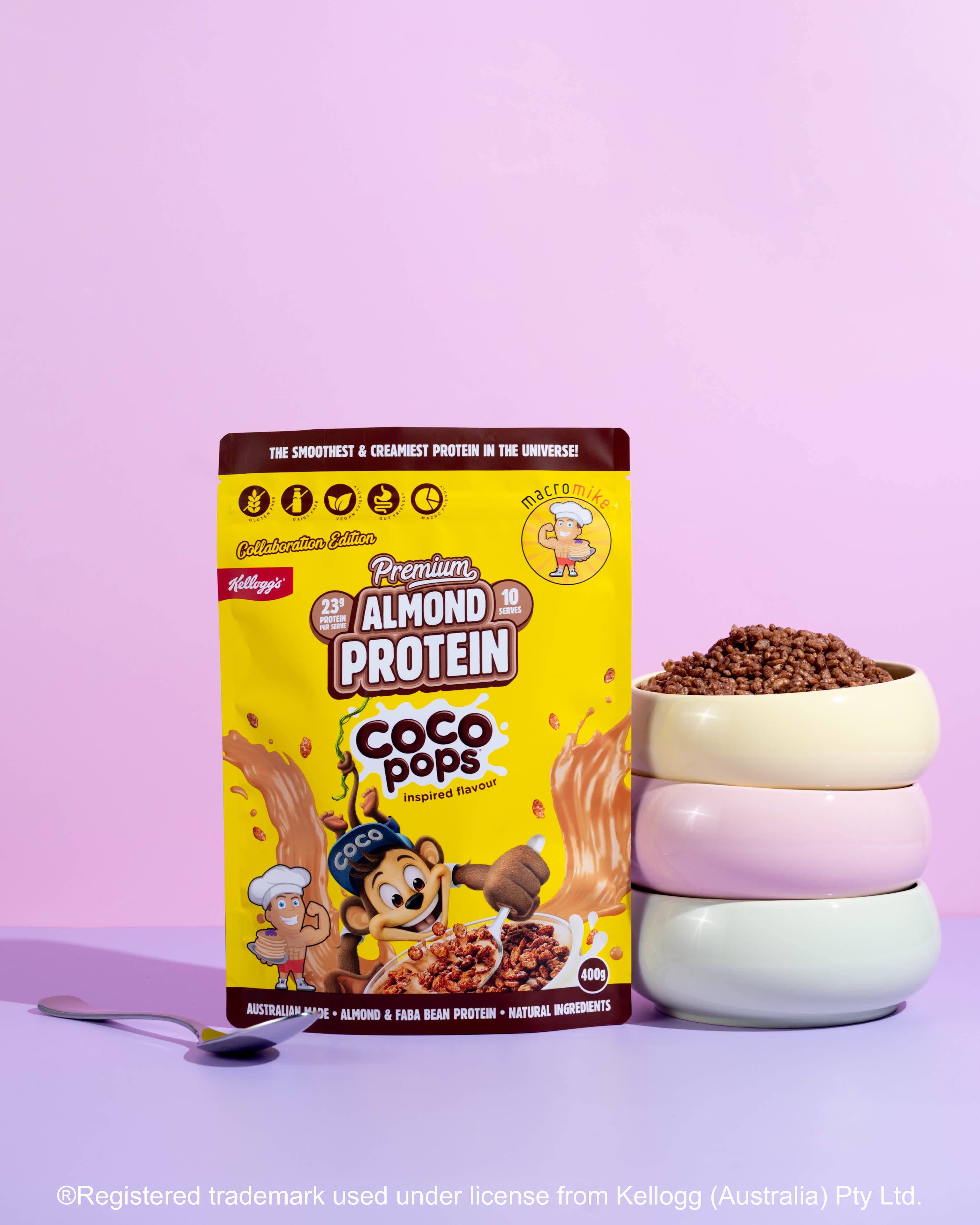 Macro Mike x Kellogg's Coco Pops Premium Almond Protein (400g Bag)
