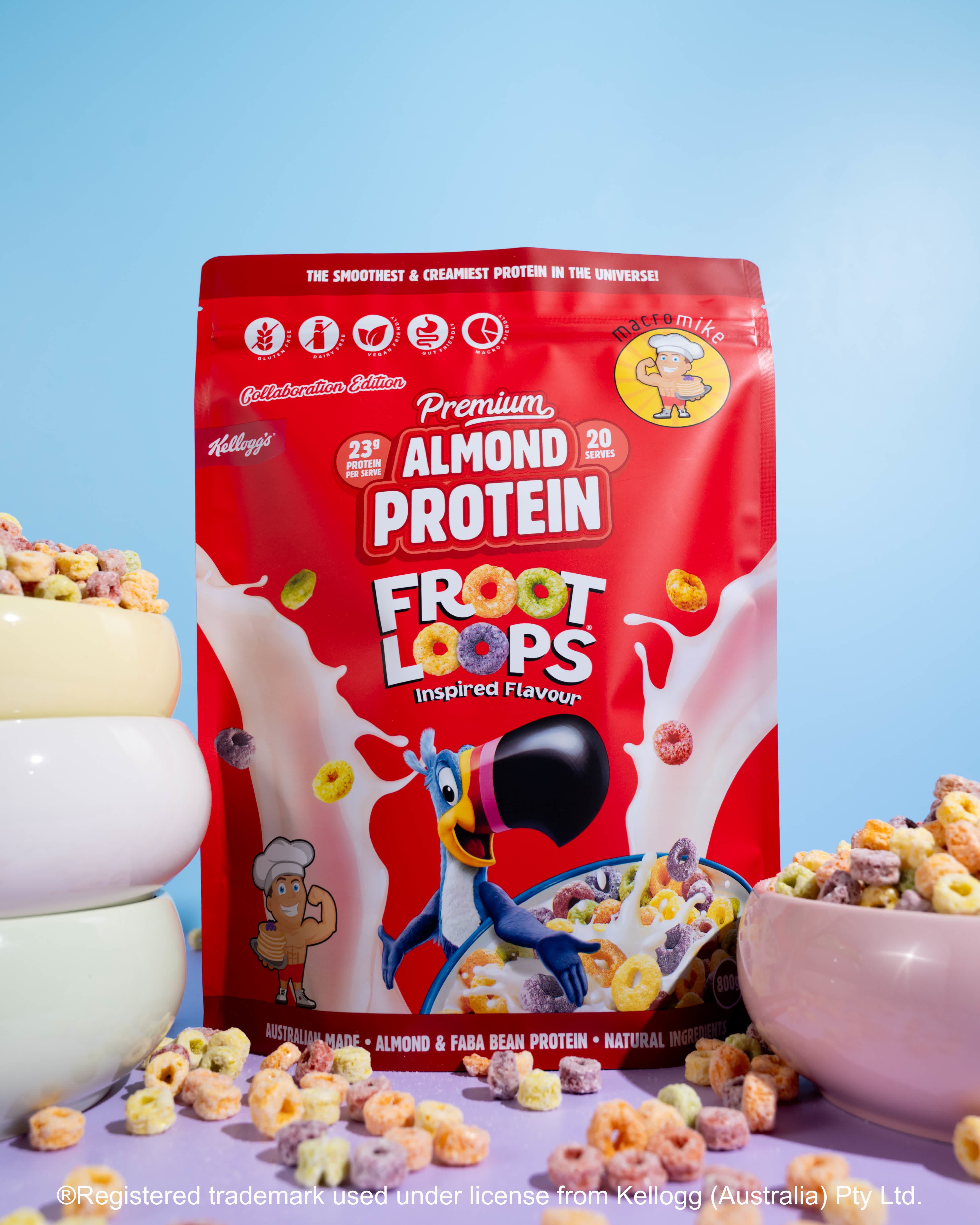 Macro Mike x Kellogg's Froot Loops Premium Almond Protein (400g Bag)