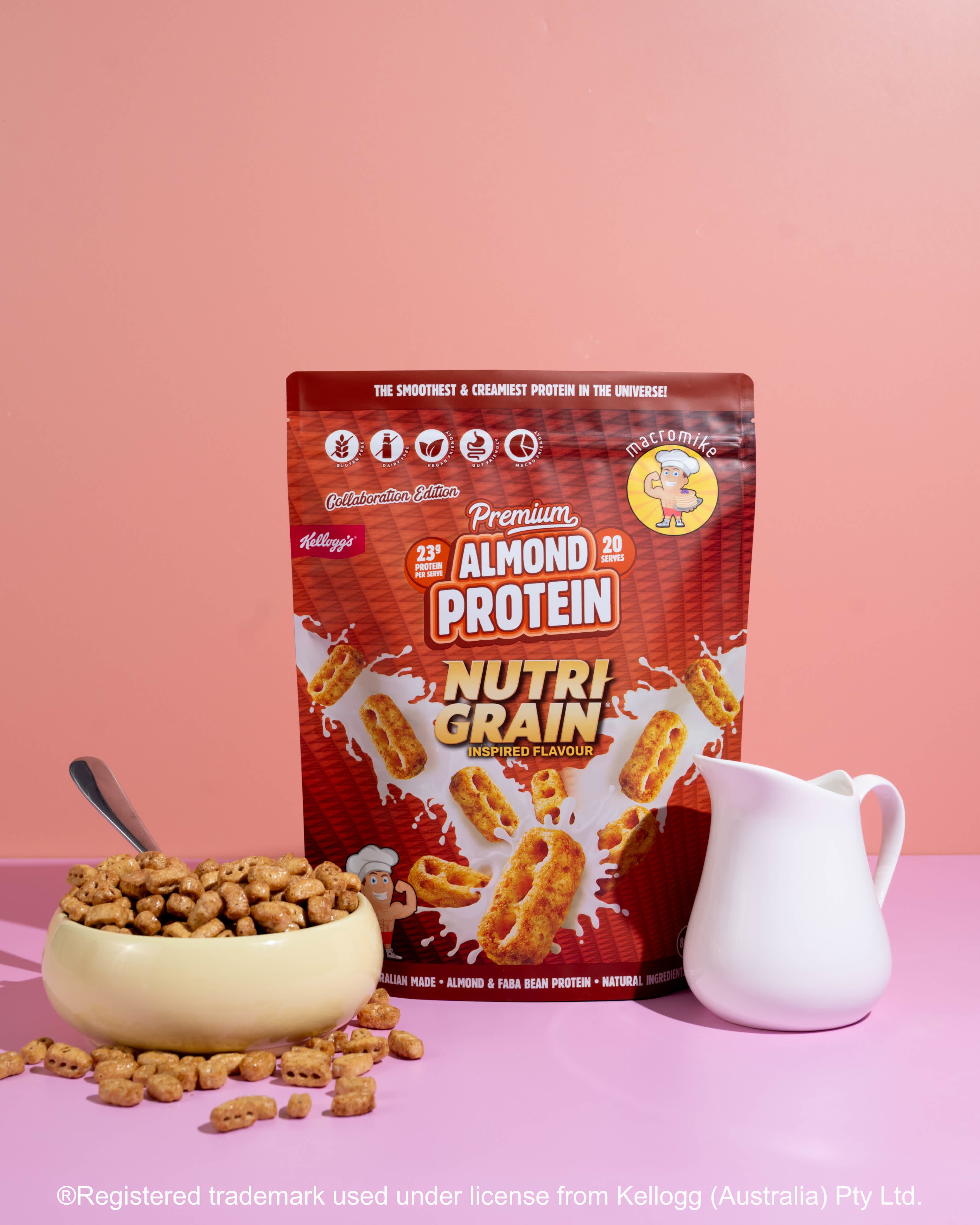 Macro Mike x Kellogg's Nutri-Grain Premium Almond Protein (240g Bag)