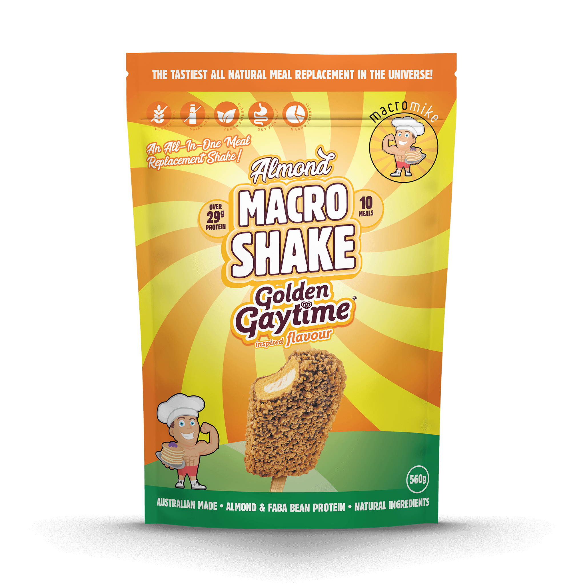 Macro Mike x Golden Gaytime Almond Macro Shake Meal Replacement (560g Bag)