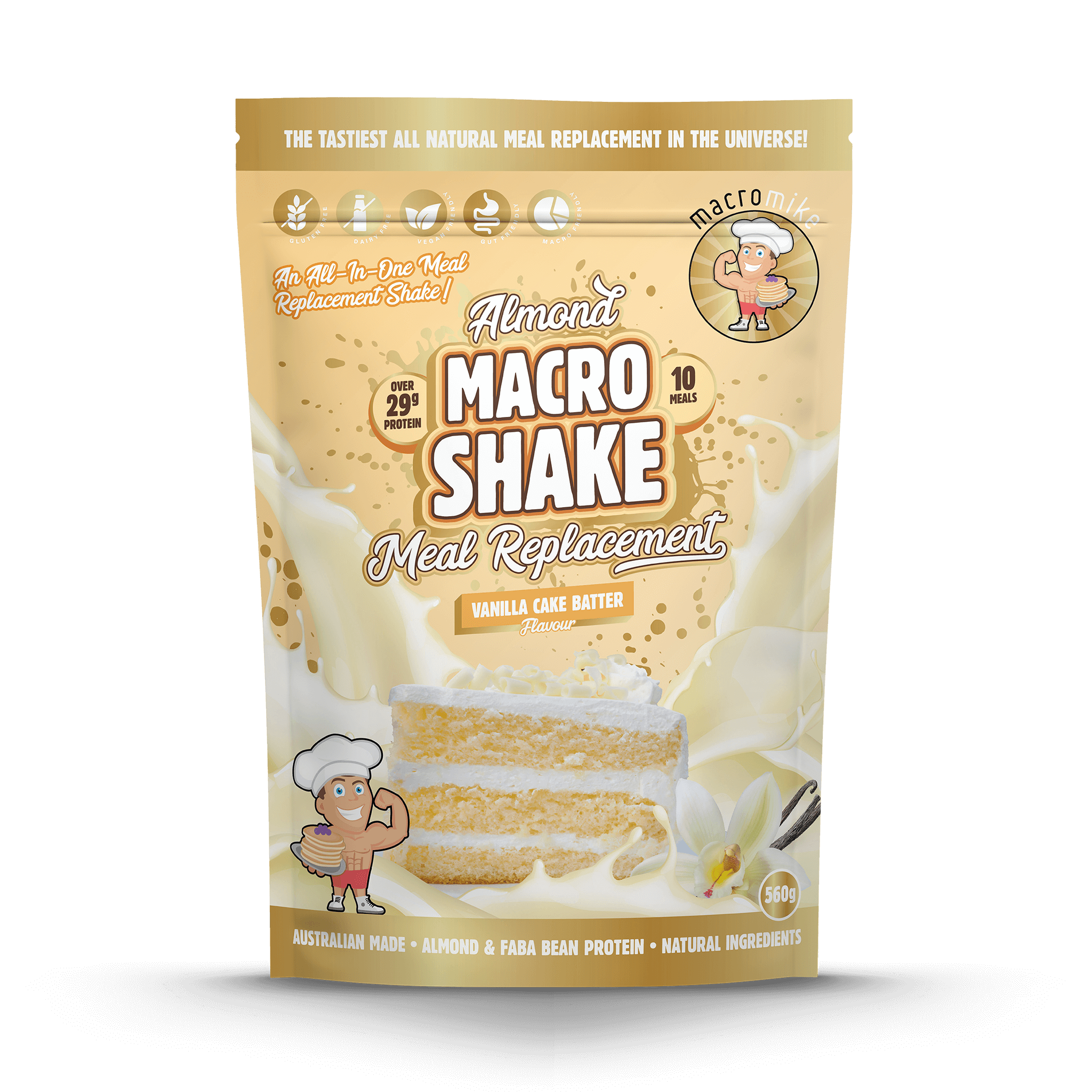 Vanilla Cake Batter Almond Macro Shake Meal Replacement (560g Bag)