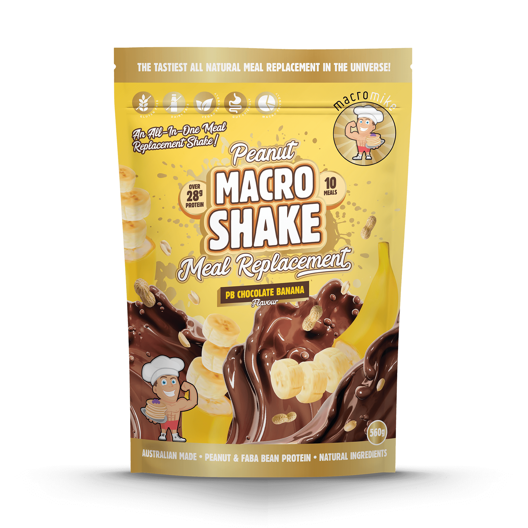 PB Chocolate Banana Peanut Macro Shake Meal Replacement (560g Bag)