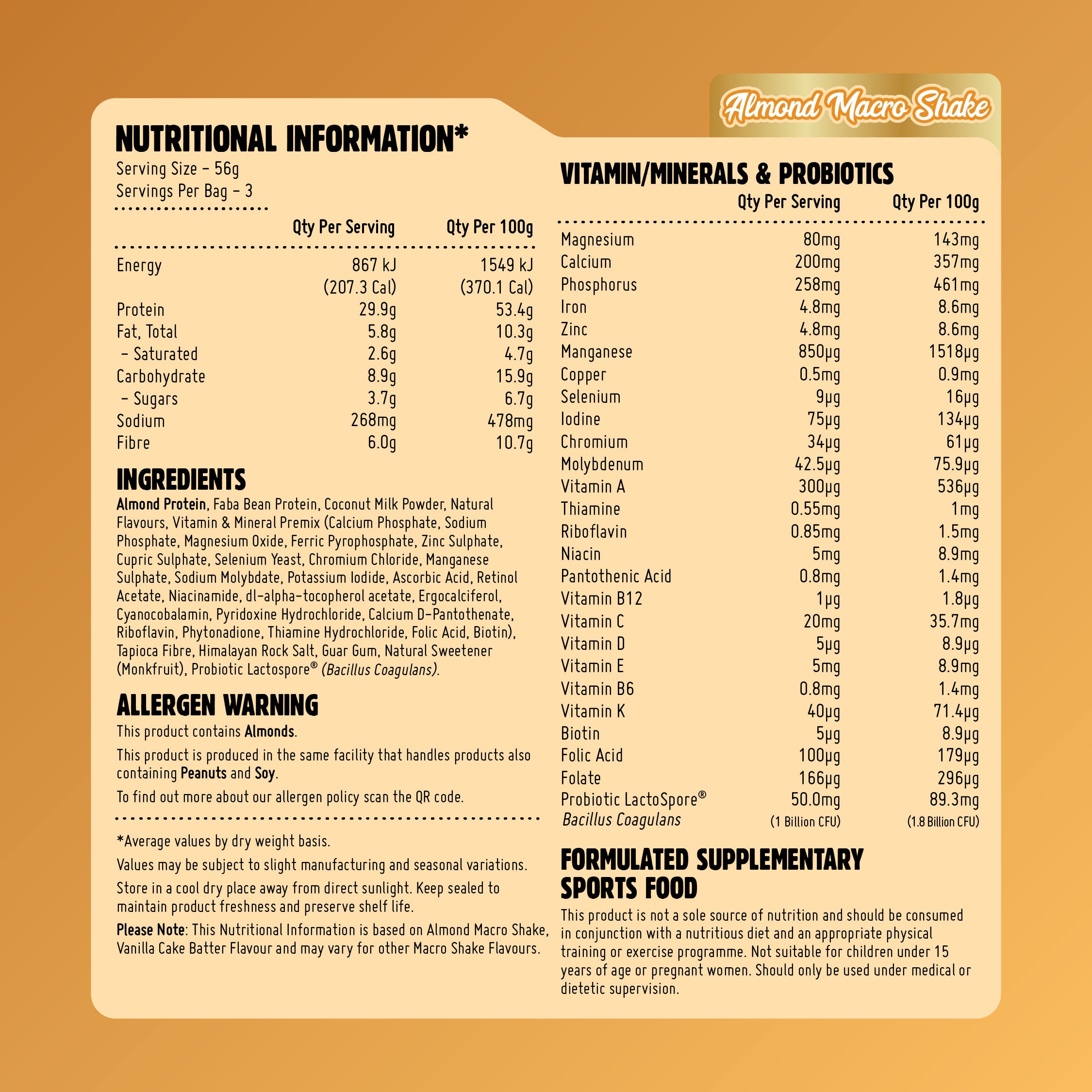 The Macro Shake Meal Replacement Sample Pack (7 x 56g Sachets)