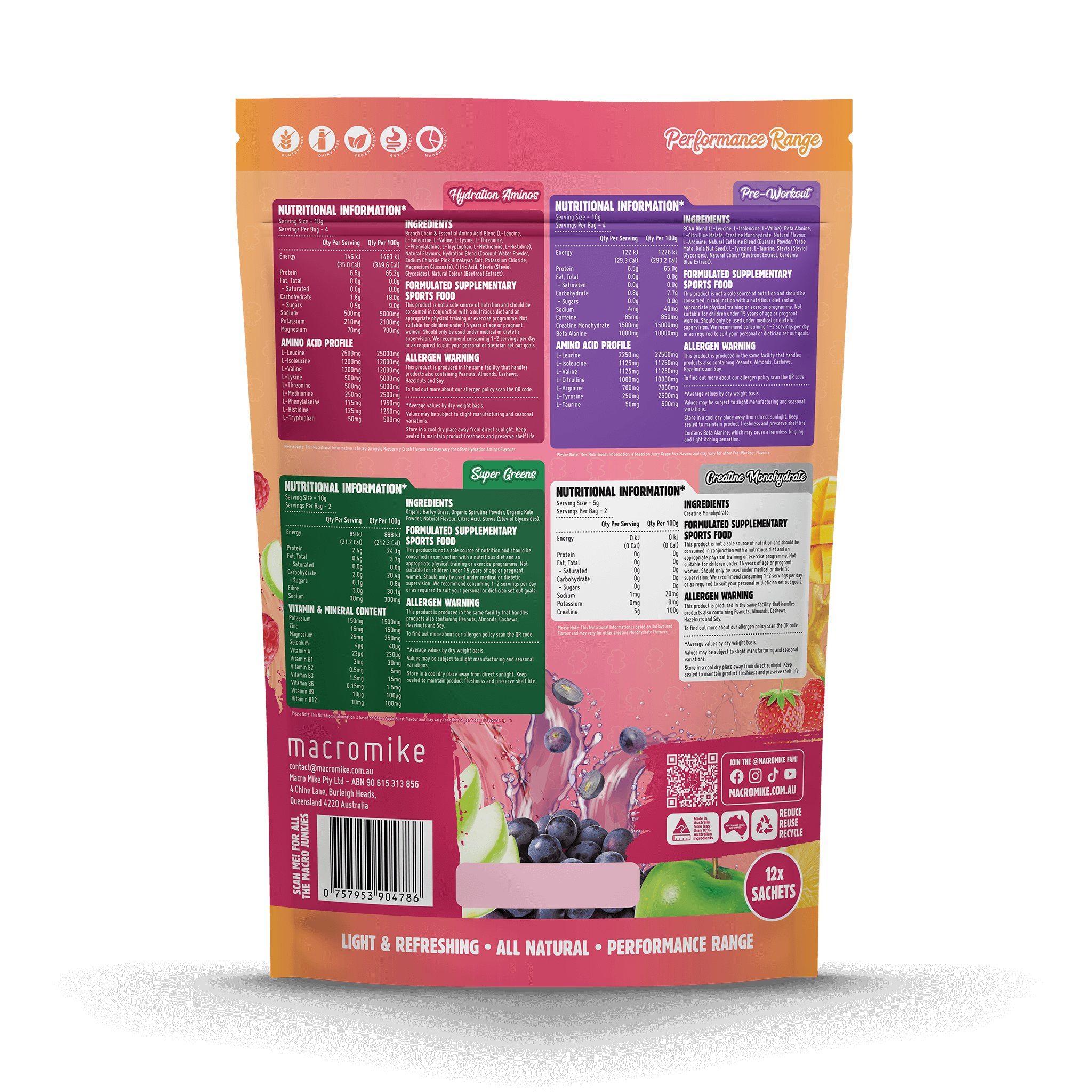 Plant Based Performance Range Sample Pack (12 x Sachets)
