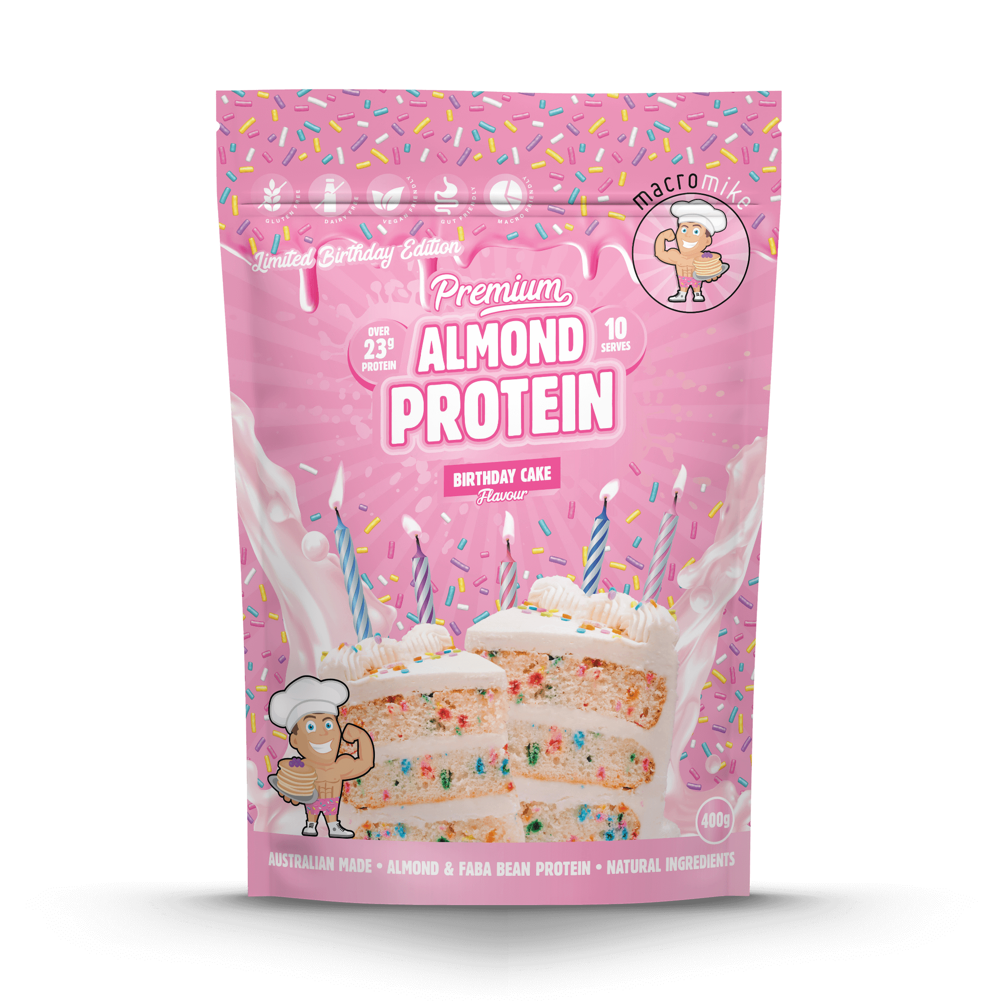 Birthday Cake Premium Almond Protein (400g Bag)