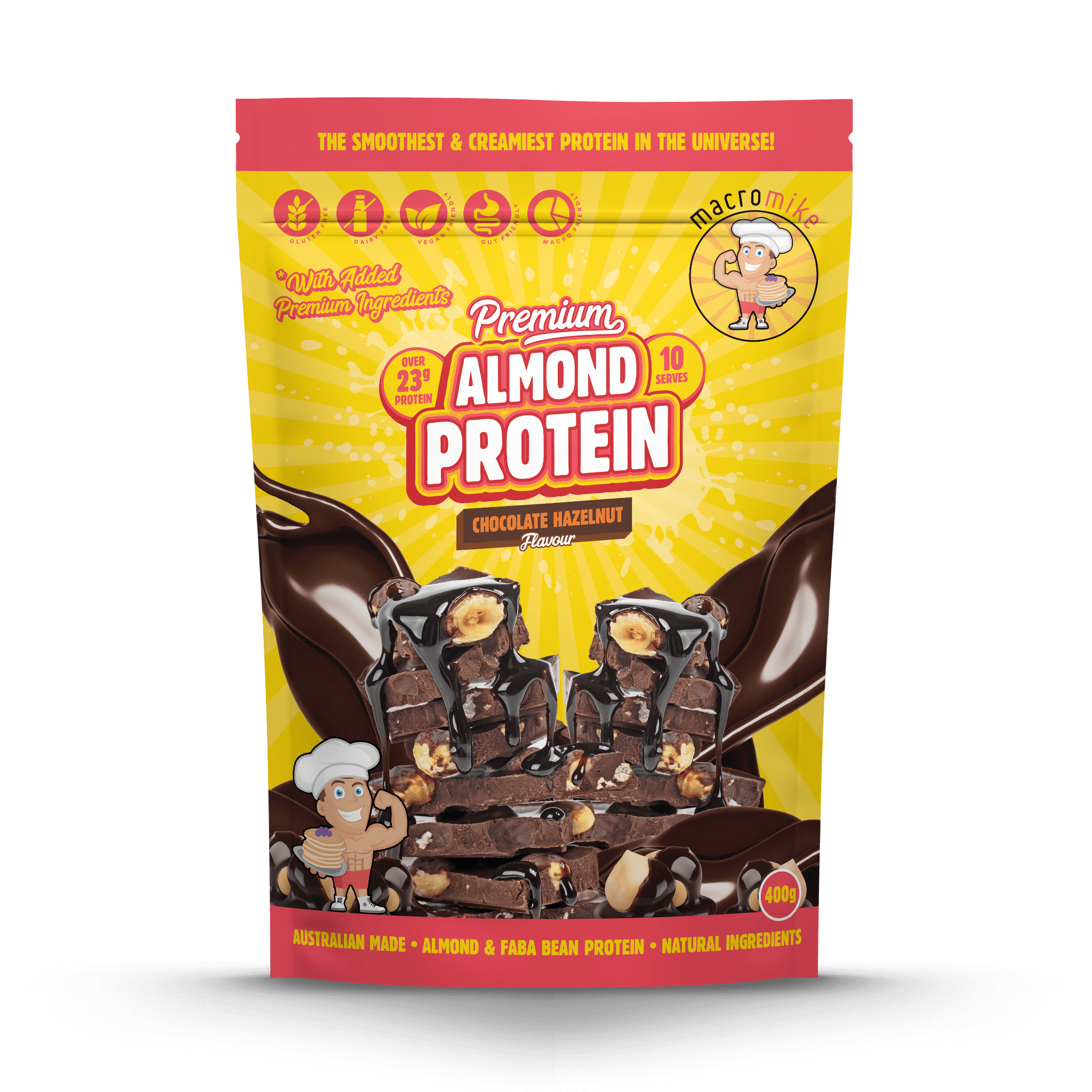 Chocolate Hazelnut Premium Almond Protein (400g Bag)