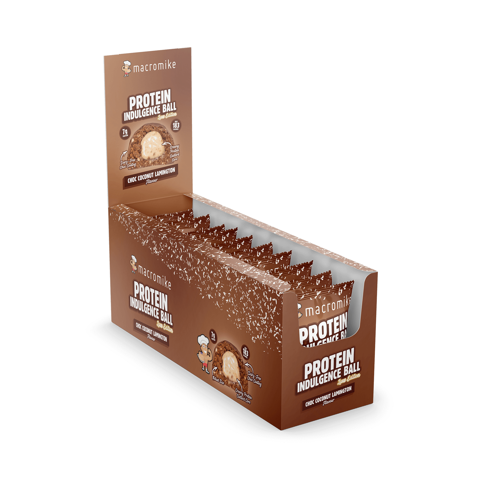 Choc Coconut Lamington Protein Indulgence Ball (Box of 12 x 40g)