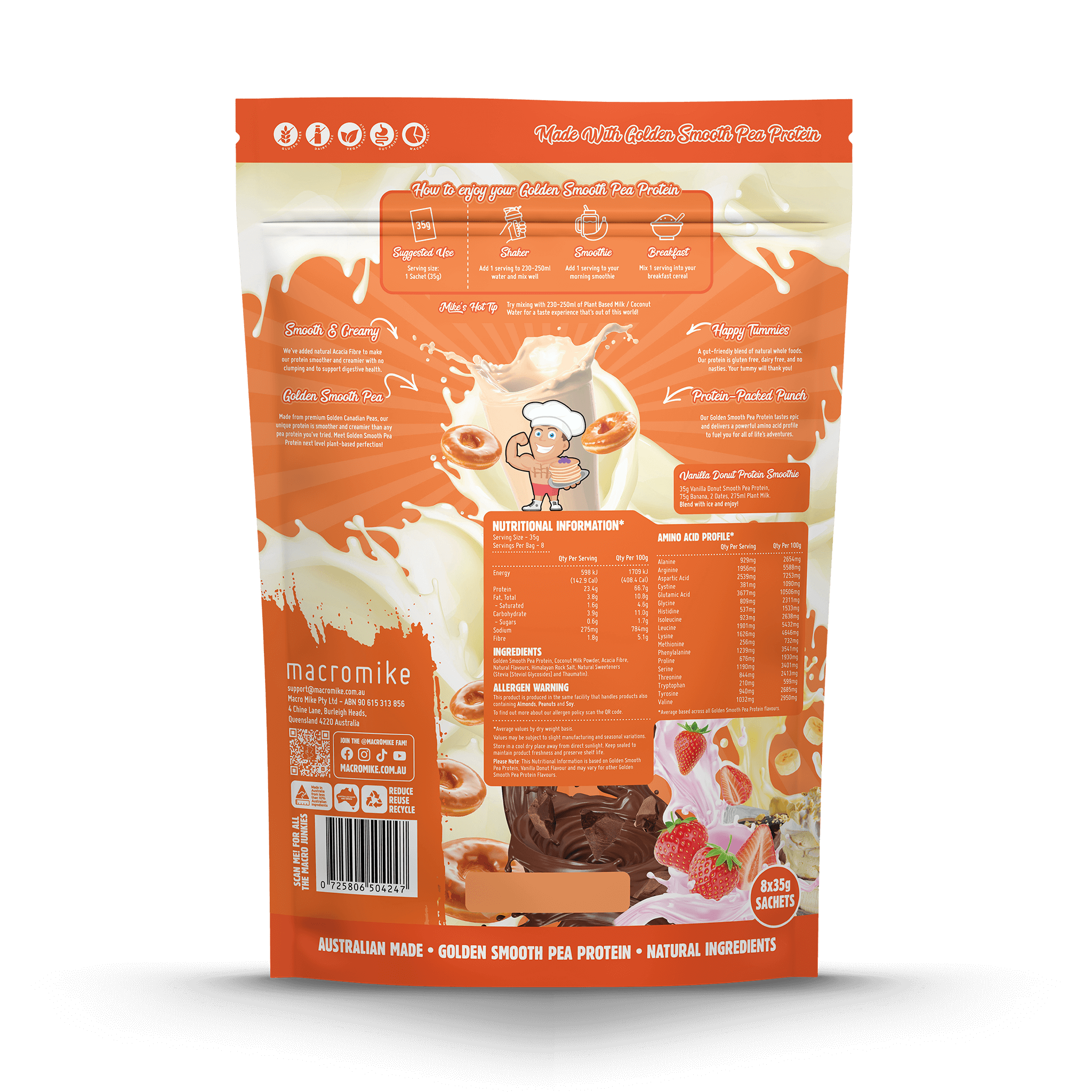 Golden Smooth Pea Protein Sample Pack (8 x 35g Sachets)