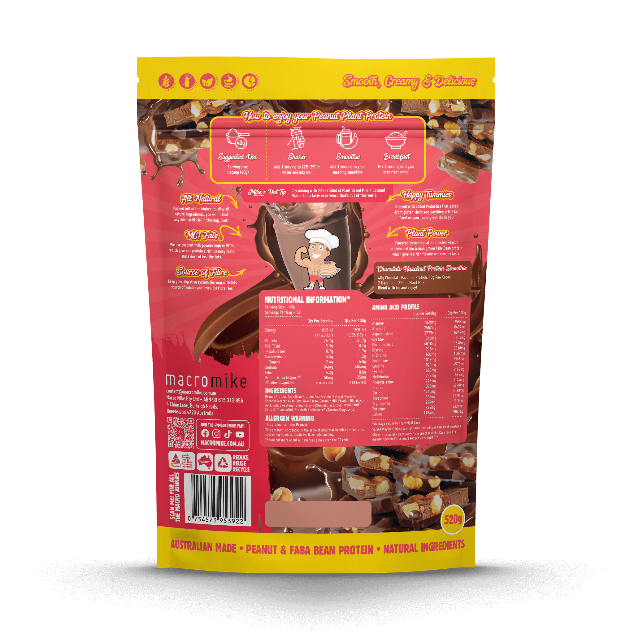 Chocolate Hazelnut Peanut Butter Protein (520g Bag)