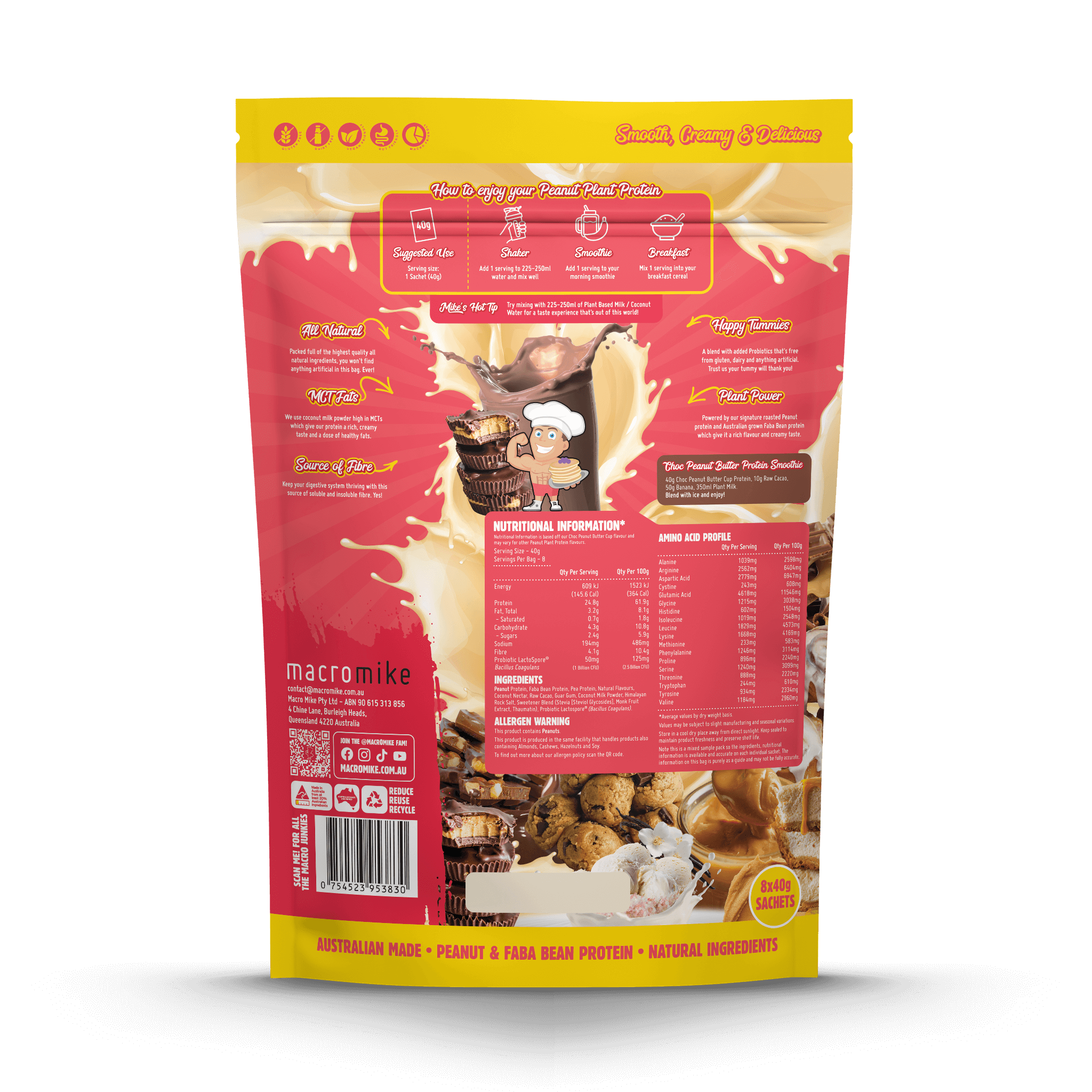 Peanut Plant Protein Sample Pack (8 x 40g Sachets)