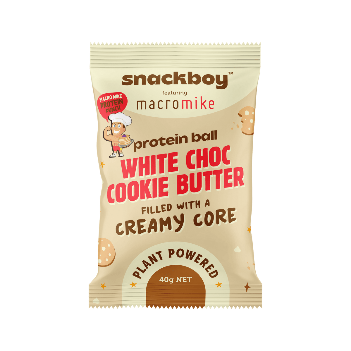 Macro Mike X Snackboy White Choc Cookie Butter Protein Ball (Box of 12