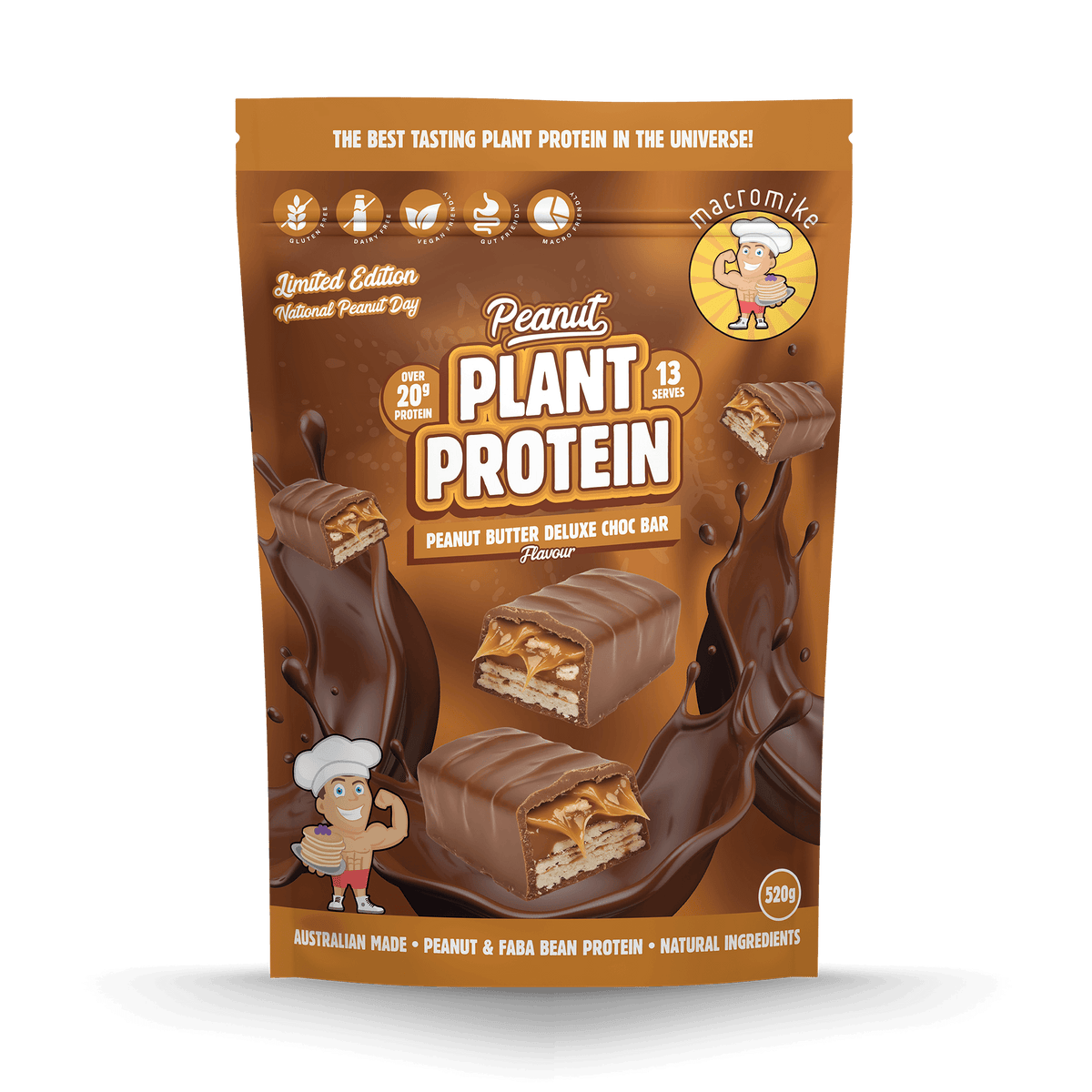 Peanut Butter Deluxe Choc Bar Peanut Plant Protein (520g Bag)