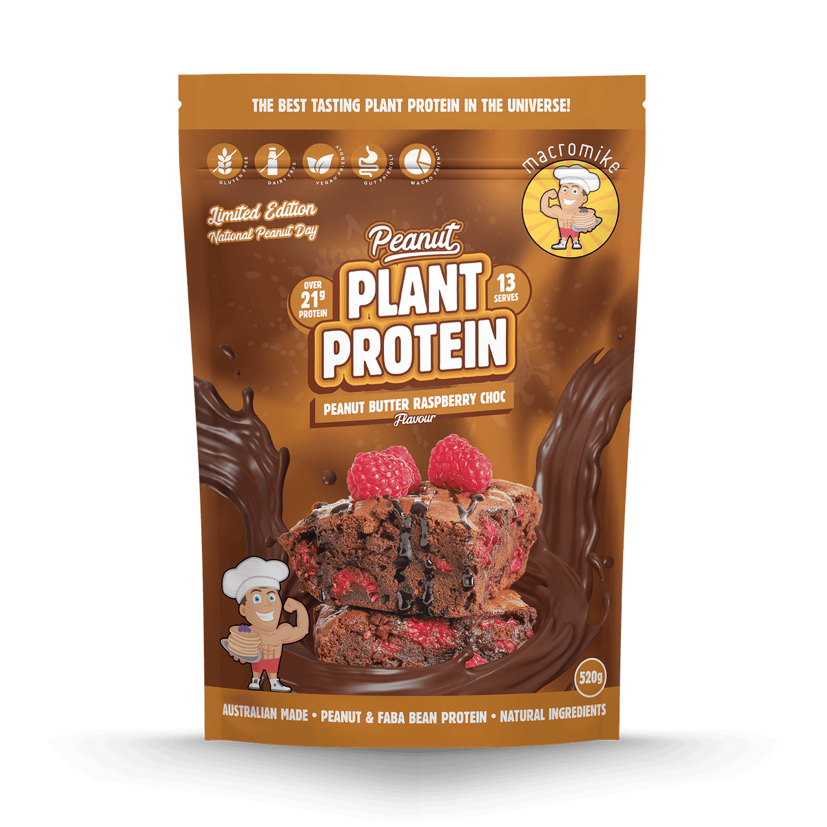 Peanut Butter Raspberry Choc Peanut Plant Protein (520 Bag)