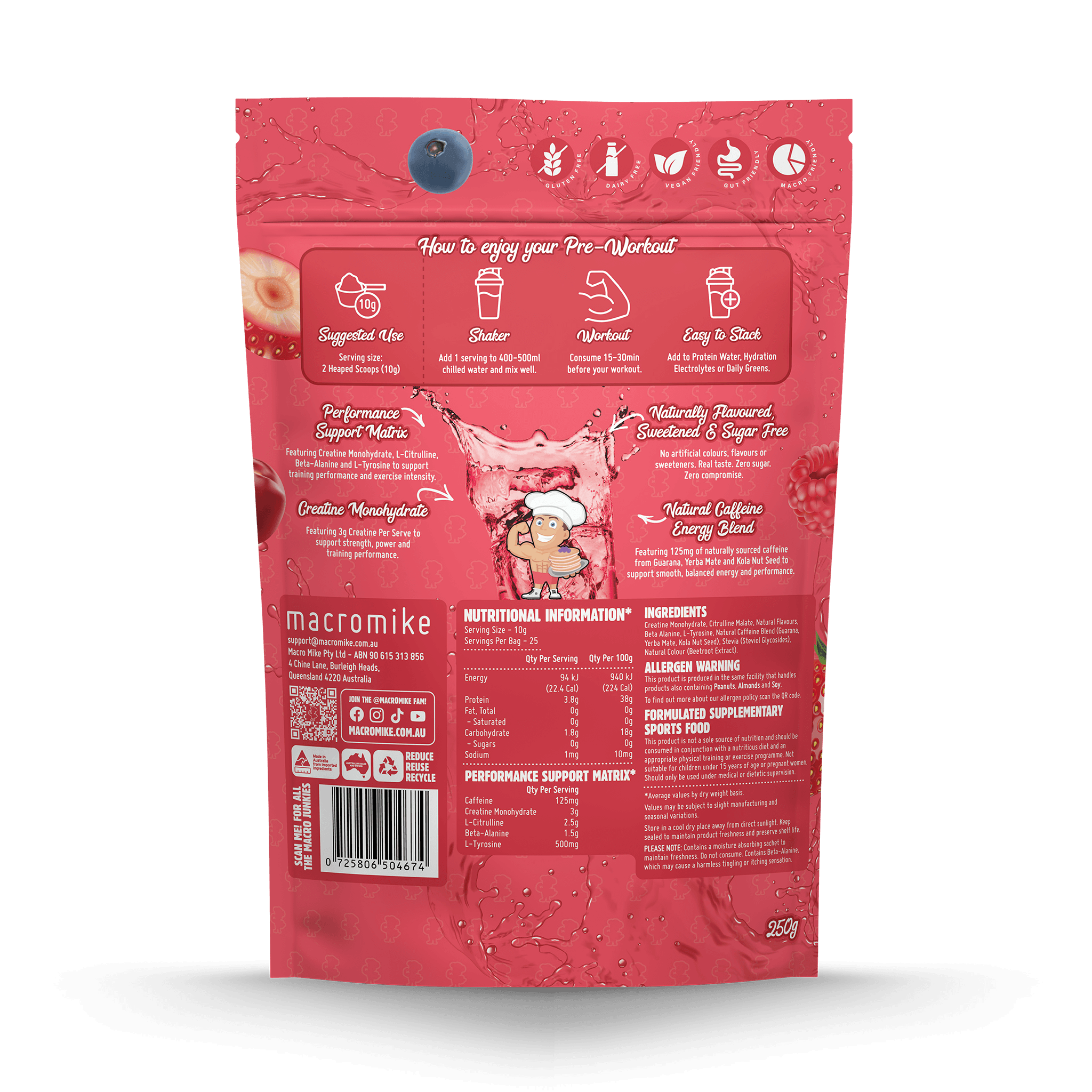 Mixed Berry Soda Pre-Workout (250g Bag) – New Range