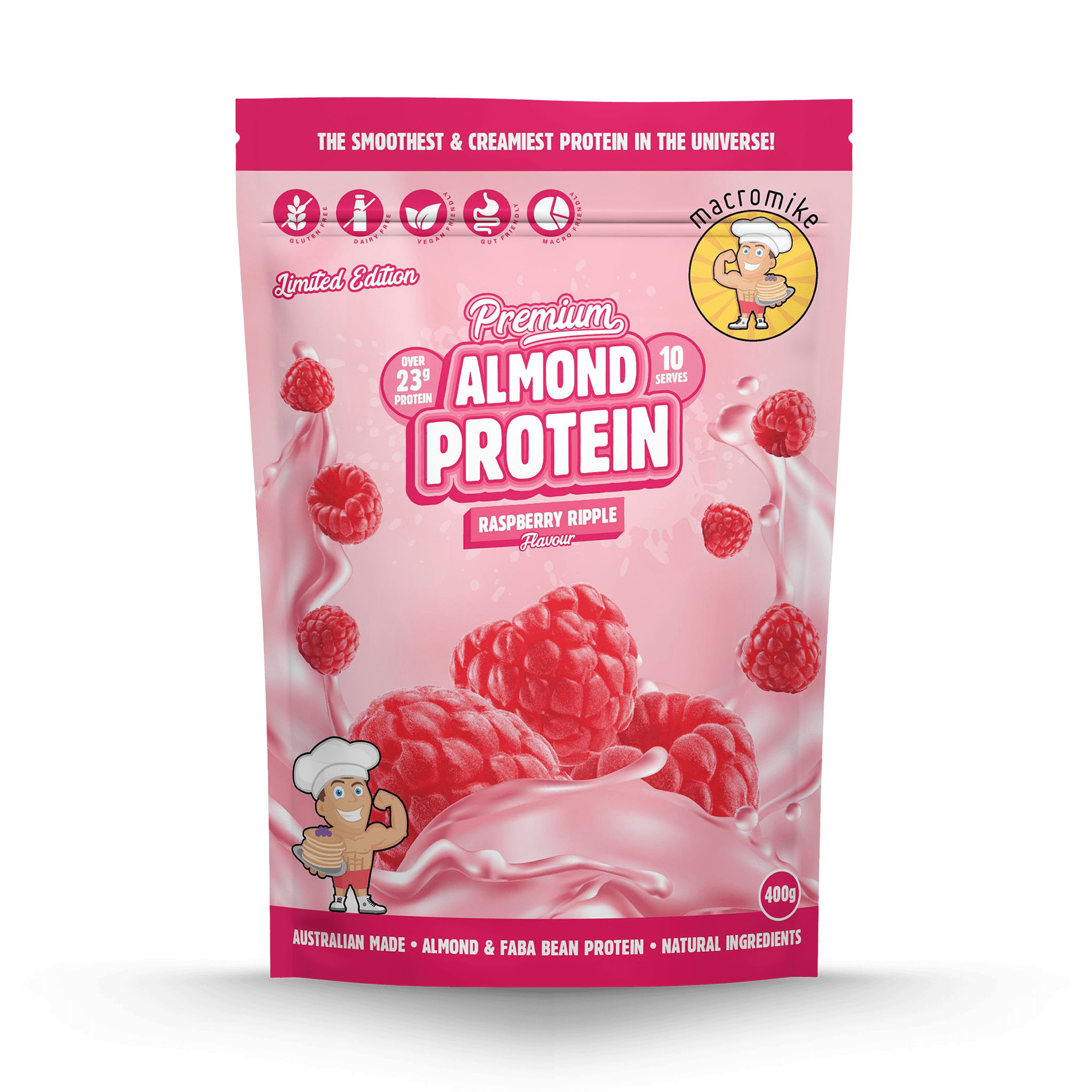 Raspberry Ripple Premium Almond Protein (400g Bag)