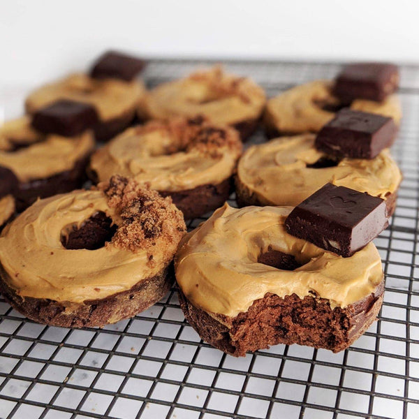 PB Frosted Chocolate Protein Donuts