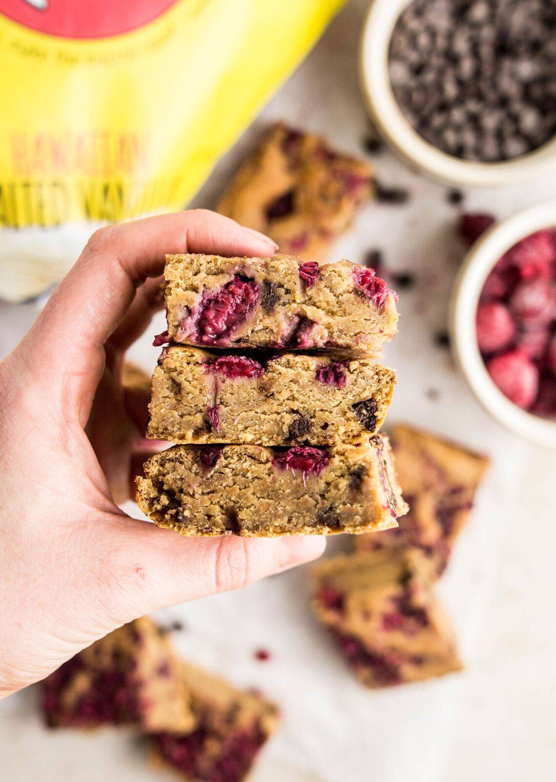 Raspberry Choc Chip Blondies