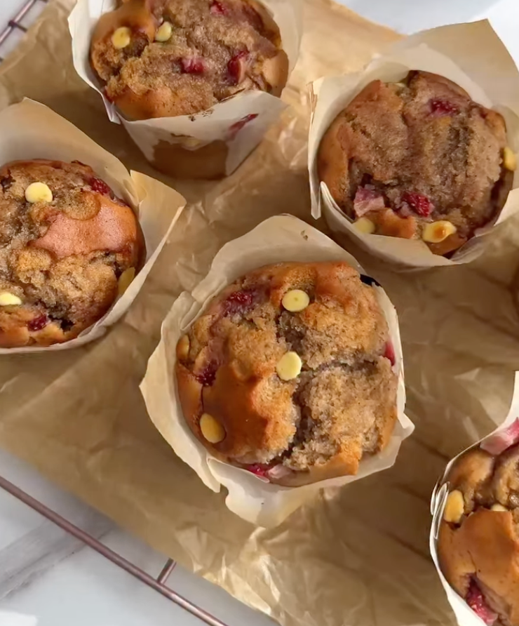 Valentines Strawberry & White Chocolate Muffins