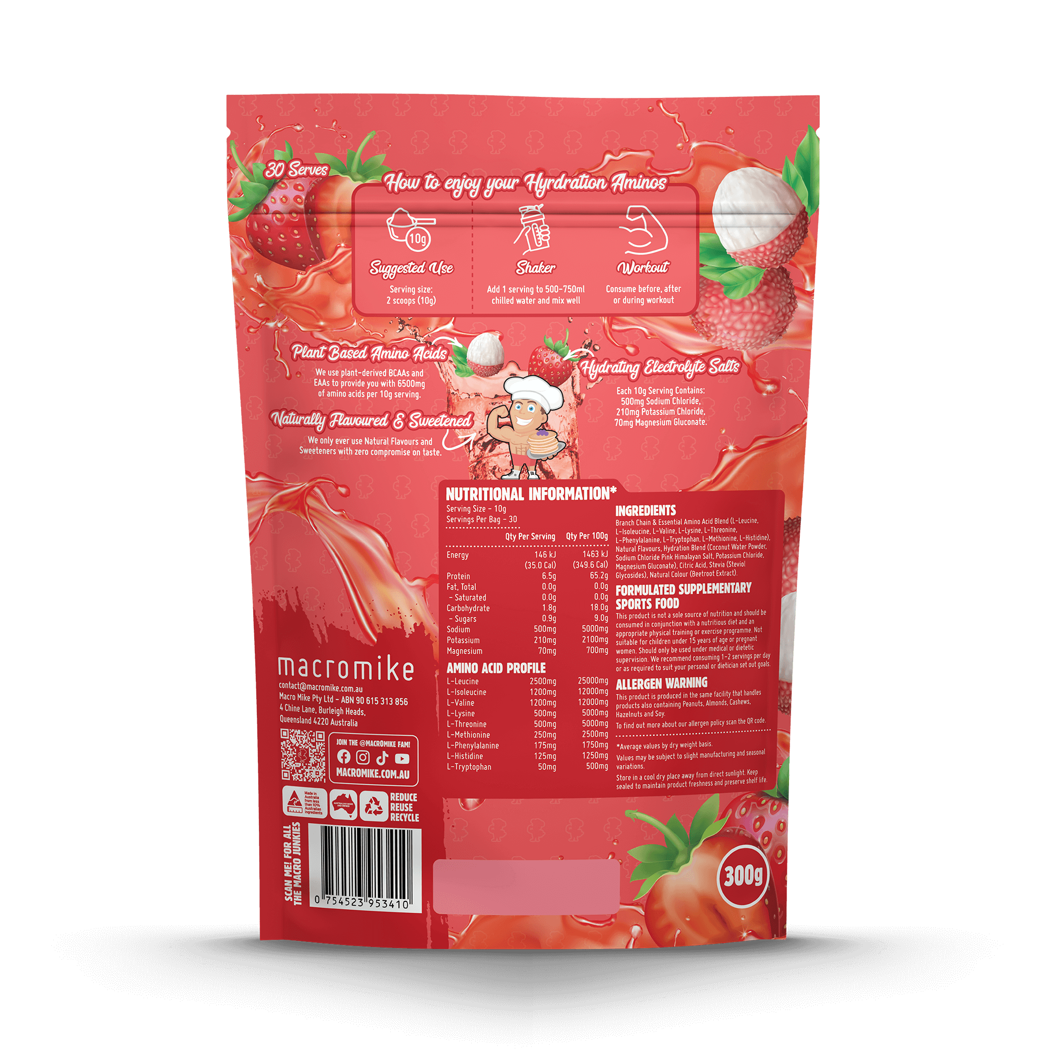 Strawberry Lychee Twist Hydration Aminos (300g Bag)