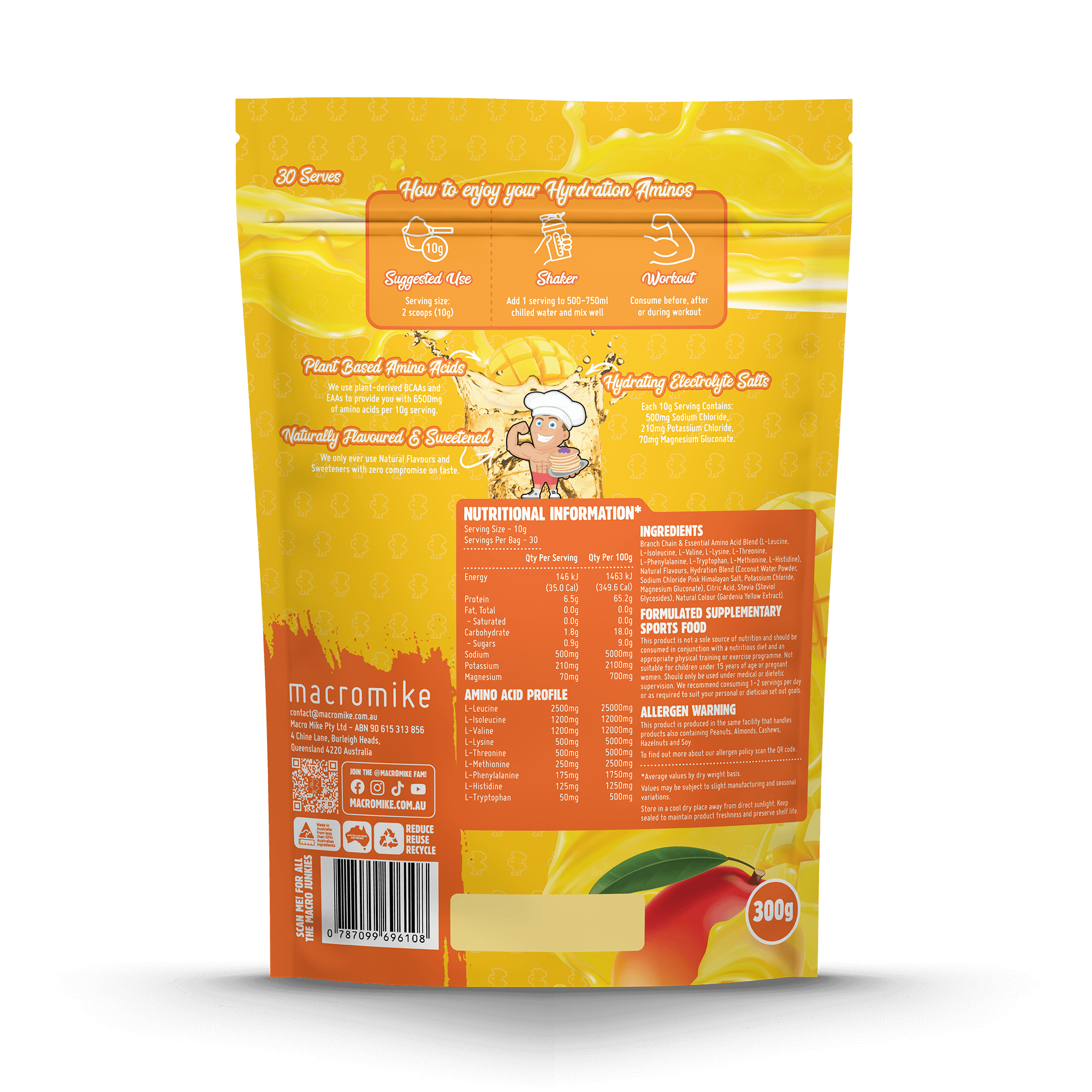 Tropical Mango Punch Hydration Aminos (300g Bag)