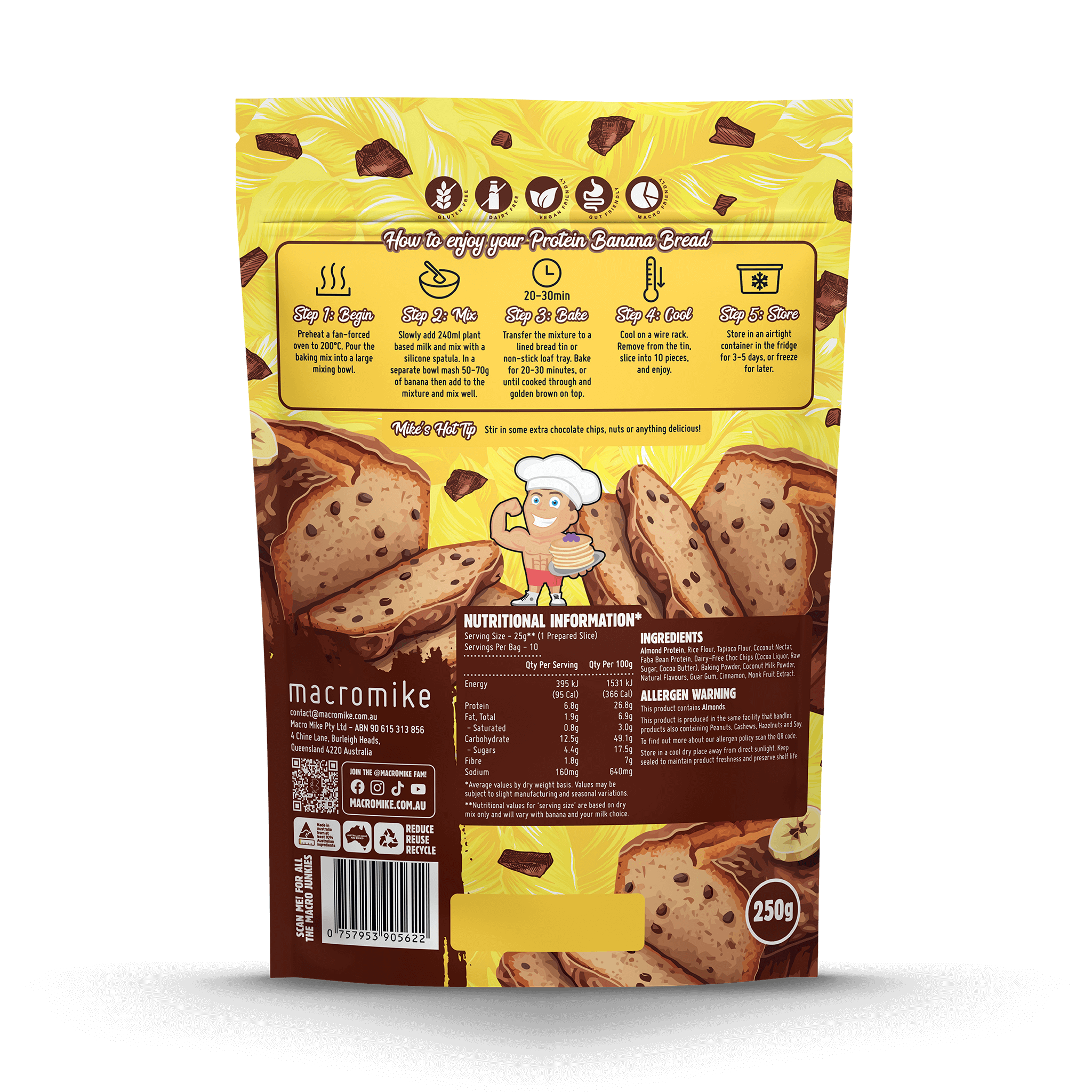 Chocolate Chip Banana Bread Baking Mix (250g Bag)