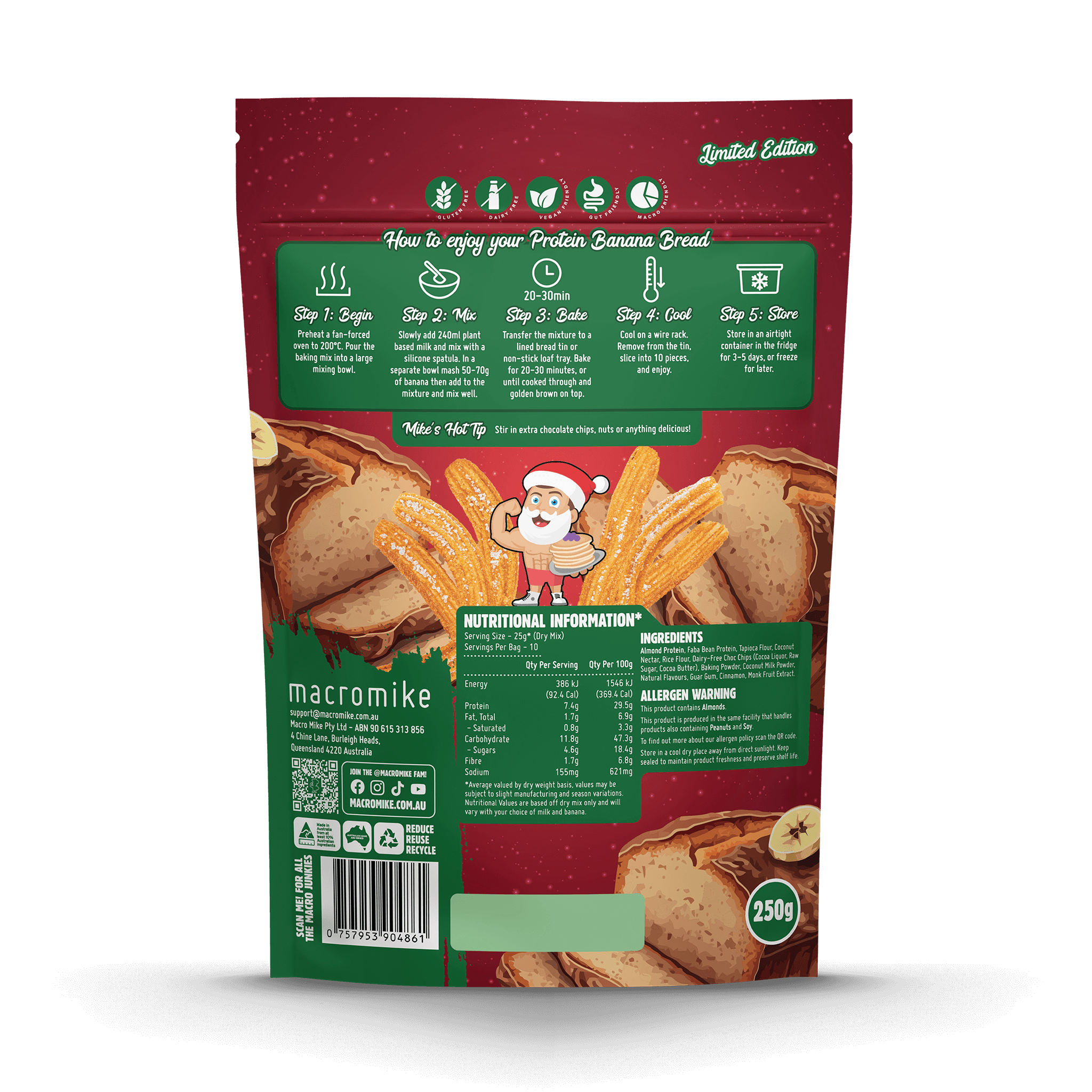 Cinnamon Churros Protein Banana Bread Baking Mix (250g)