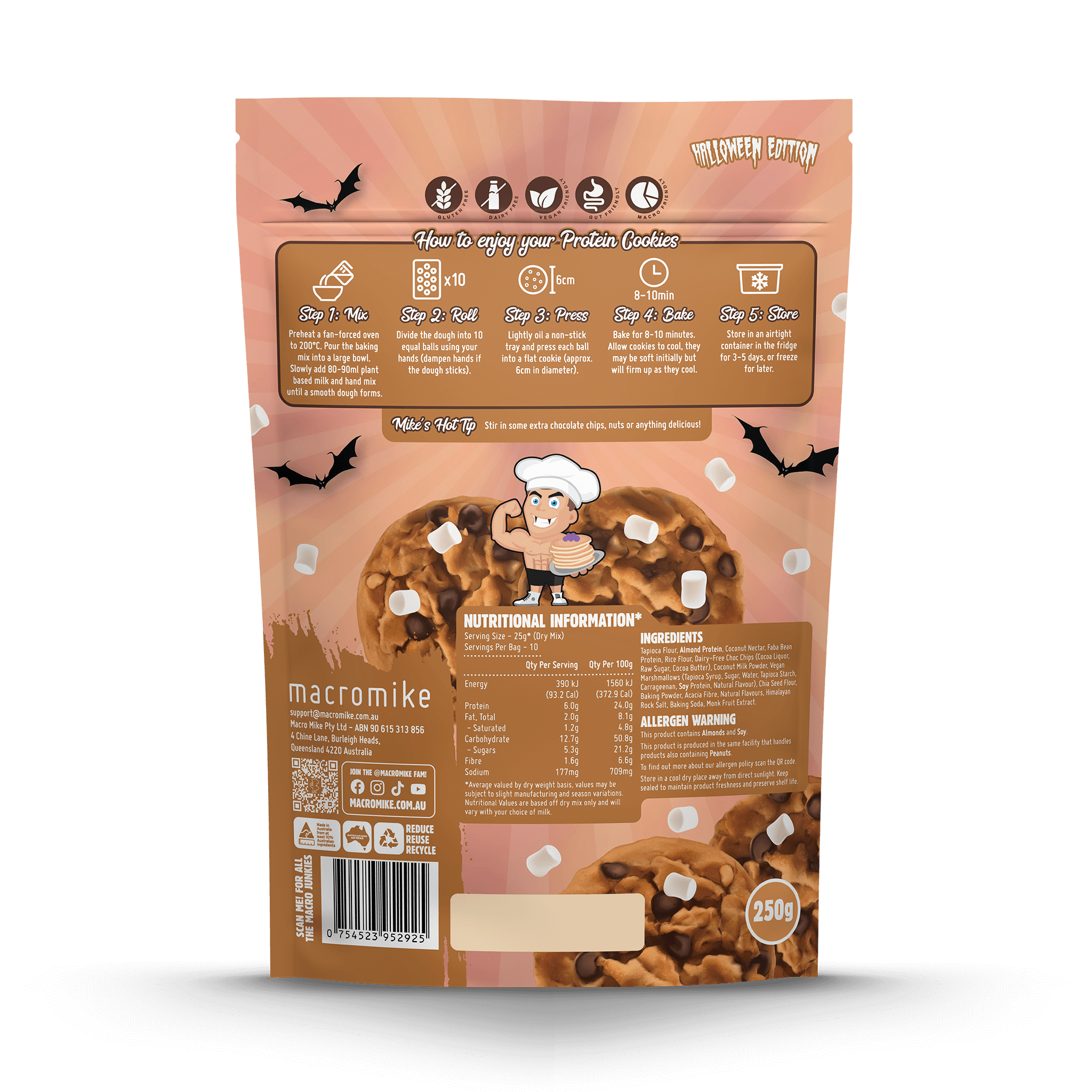 Spooky S'mores Almond Protein Cookie Mix (250g Bag)