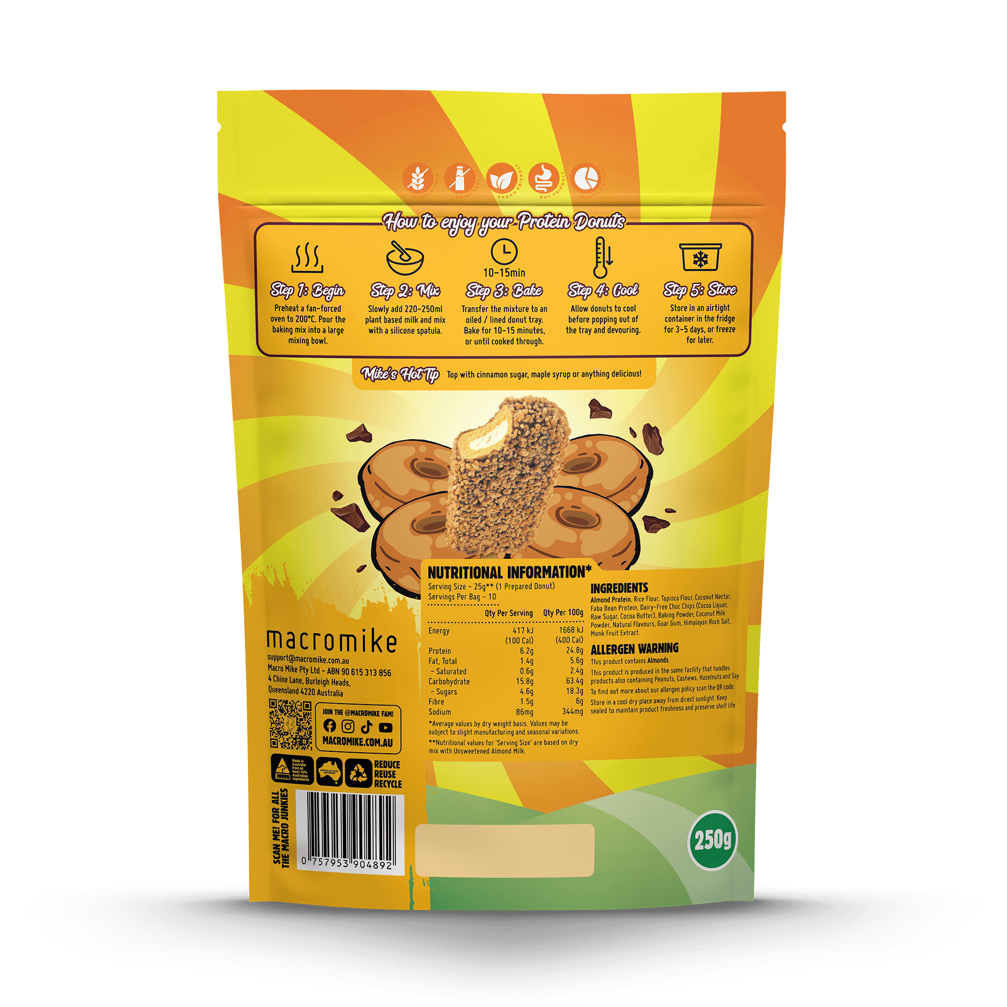 Macro Mike x Golden Gaytime Donut Baking Mix (250g Bag)