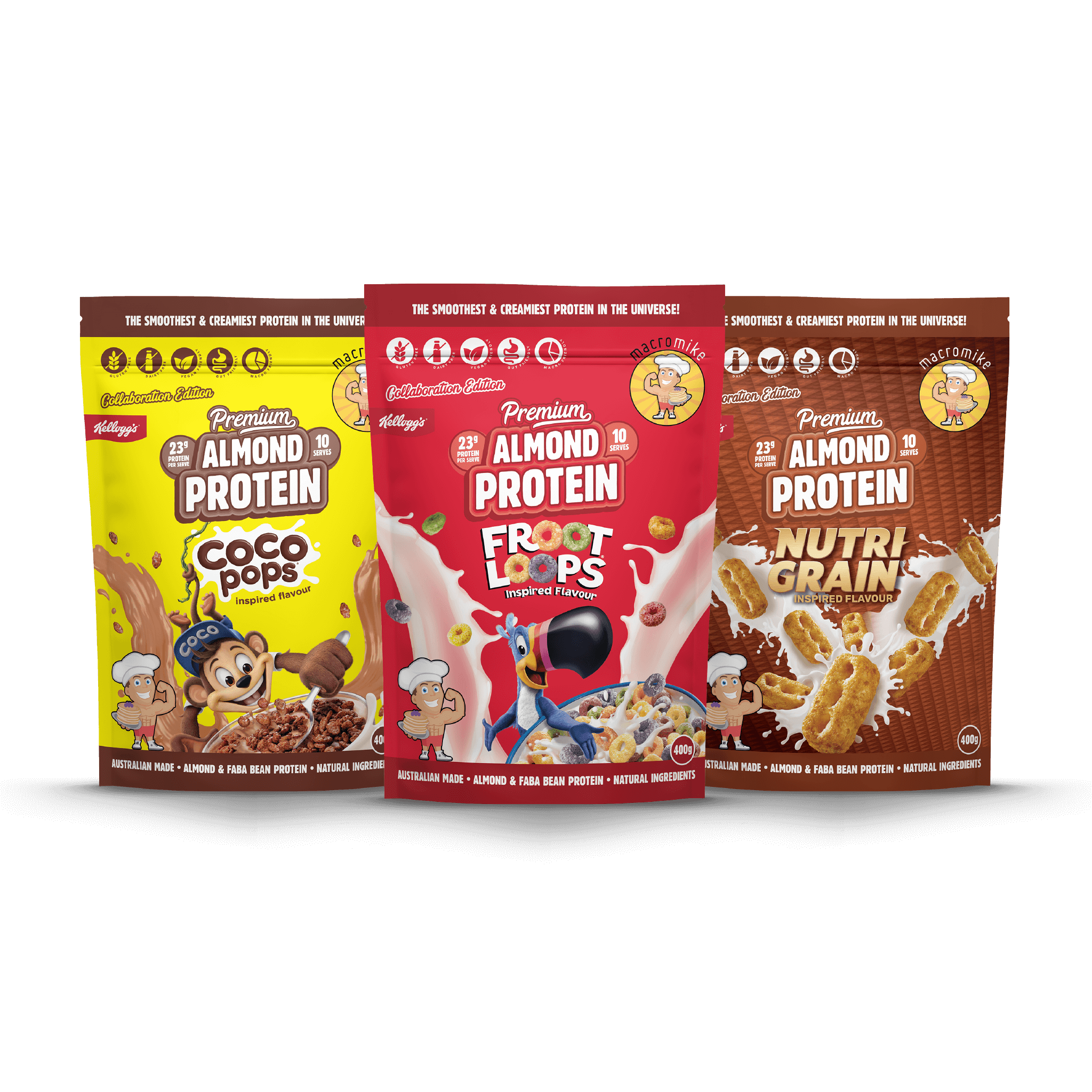 Macro Mike x Kellogg's Premium Almond Protein 400g Bundle