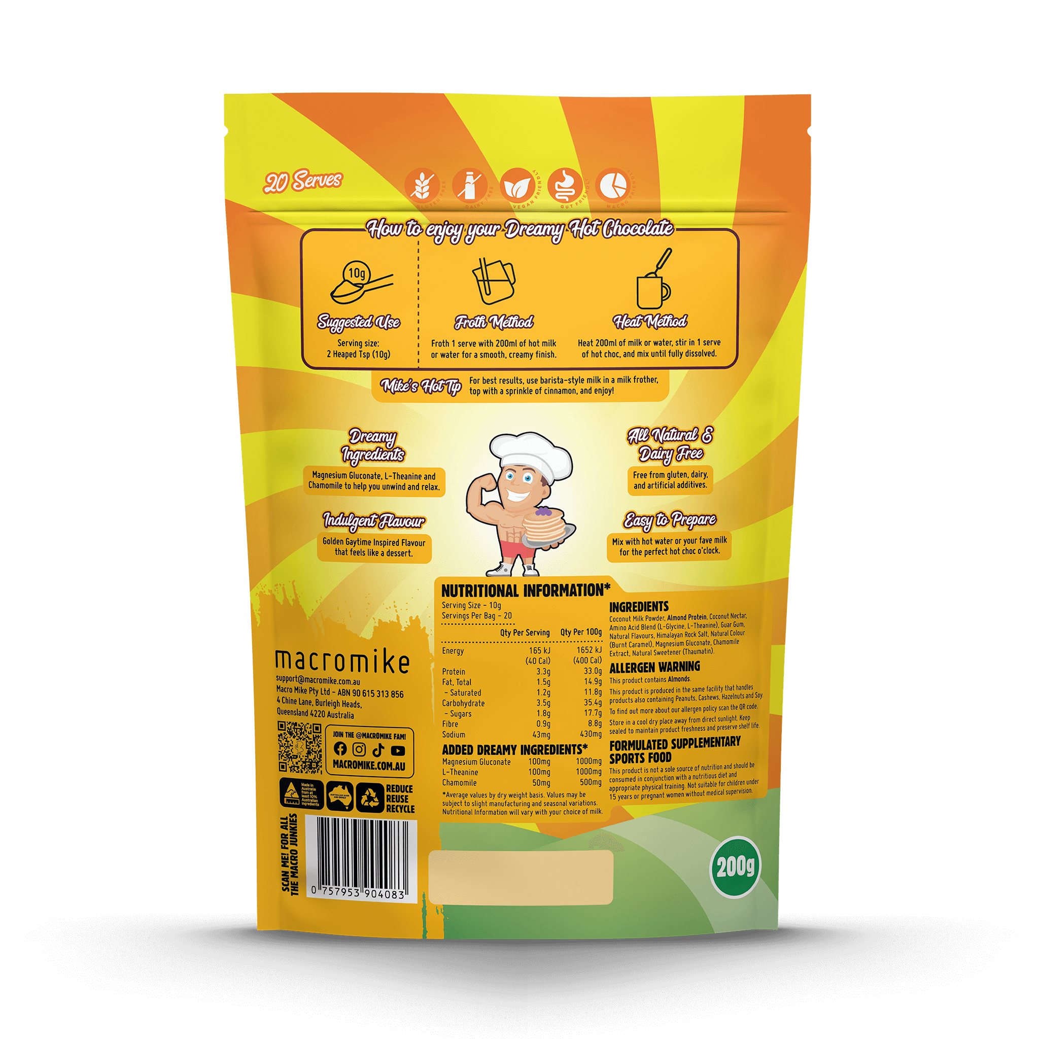 Macro Mike x Golden Gaytime Dreamy Hot Chocolate (200g Bag)