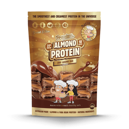 Choc Caramel Bar Premium Almond Protein (400g Bag)