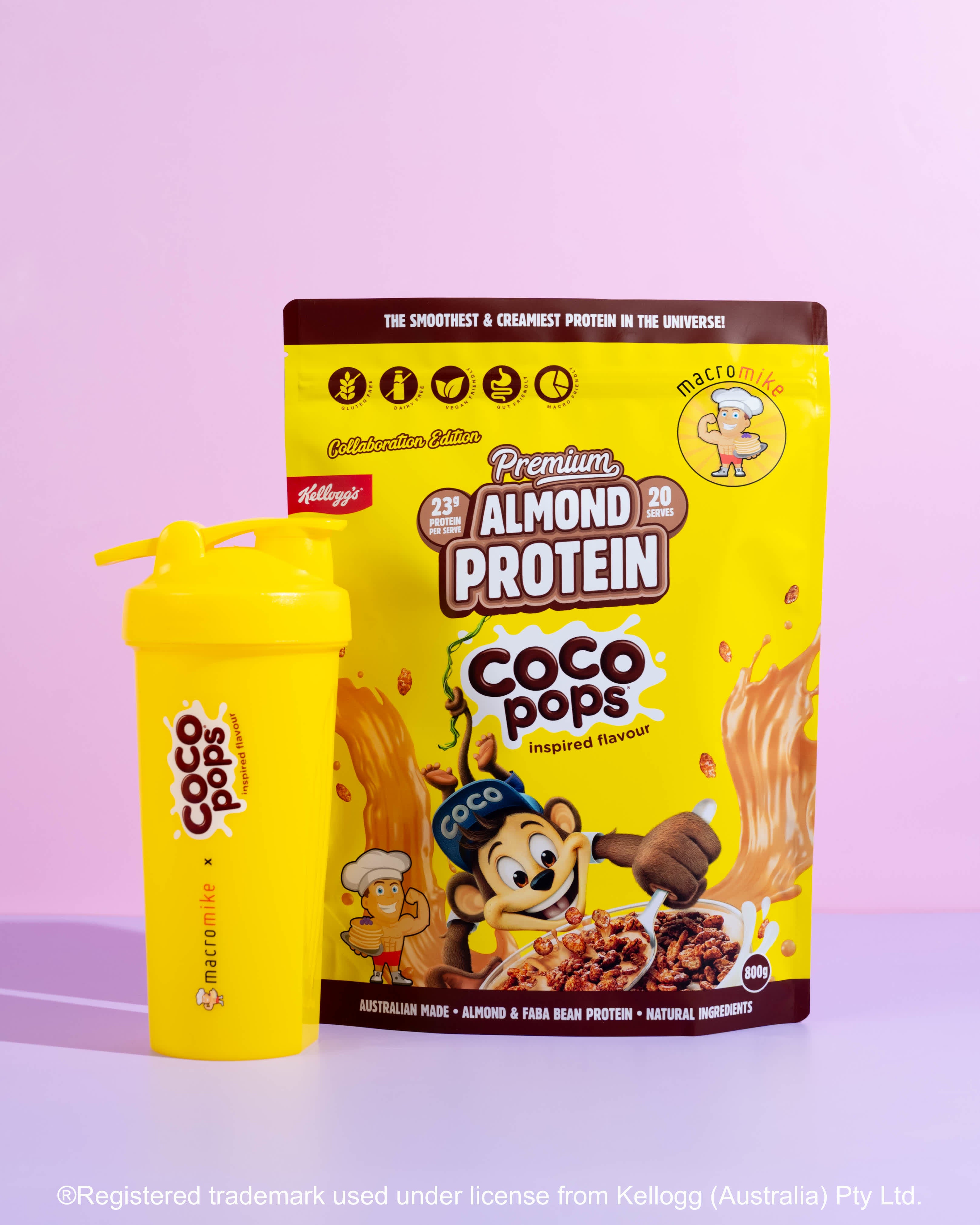 Macro Mike x Kellogg's Coco Pops Premium Almond Protein (800g Bag)