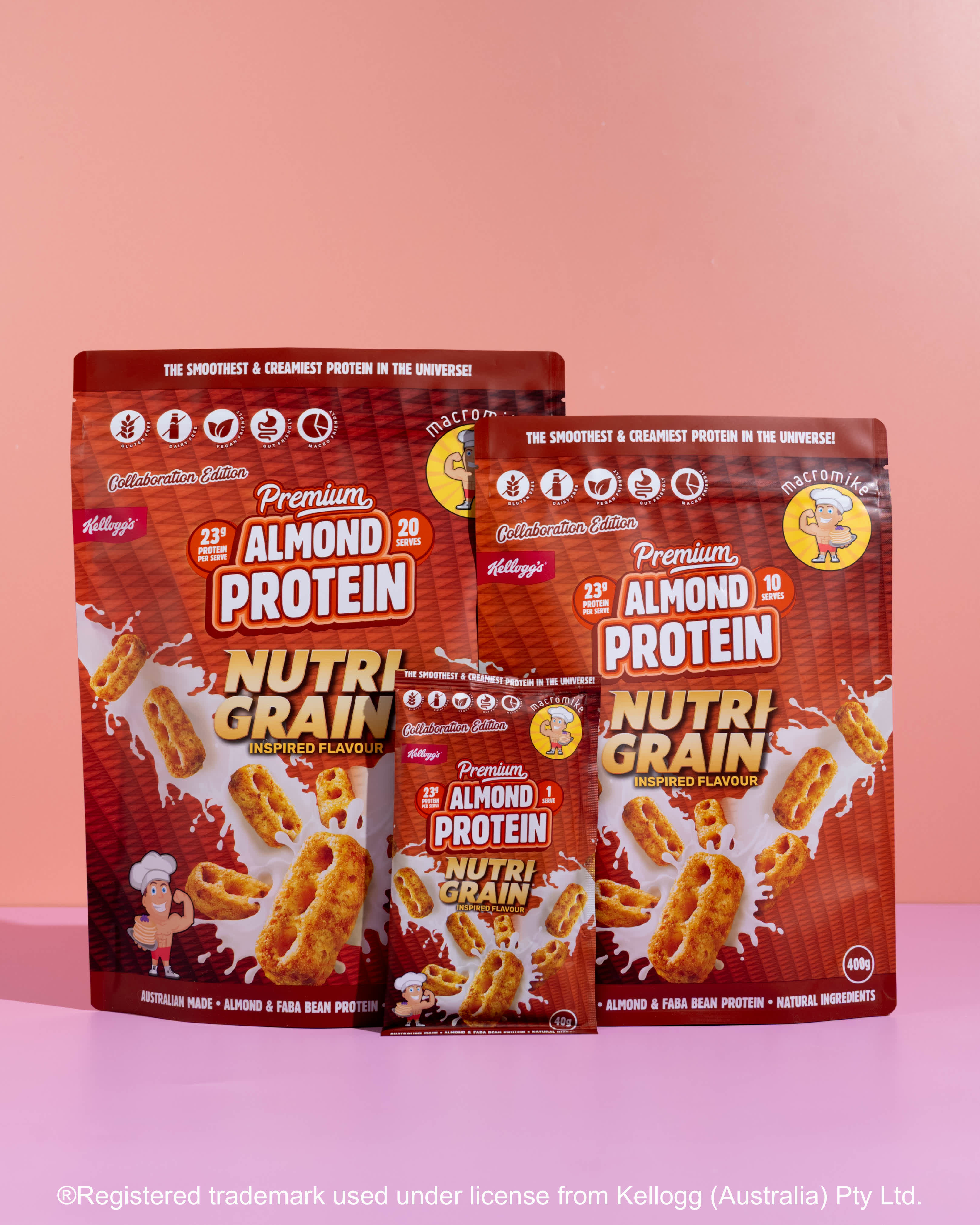 Macro Mike x Kellogg's Nutri-Grain Premium Almond Protein (400g Bag)