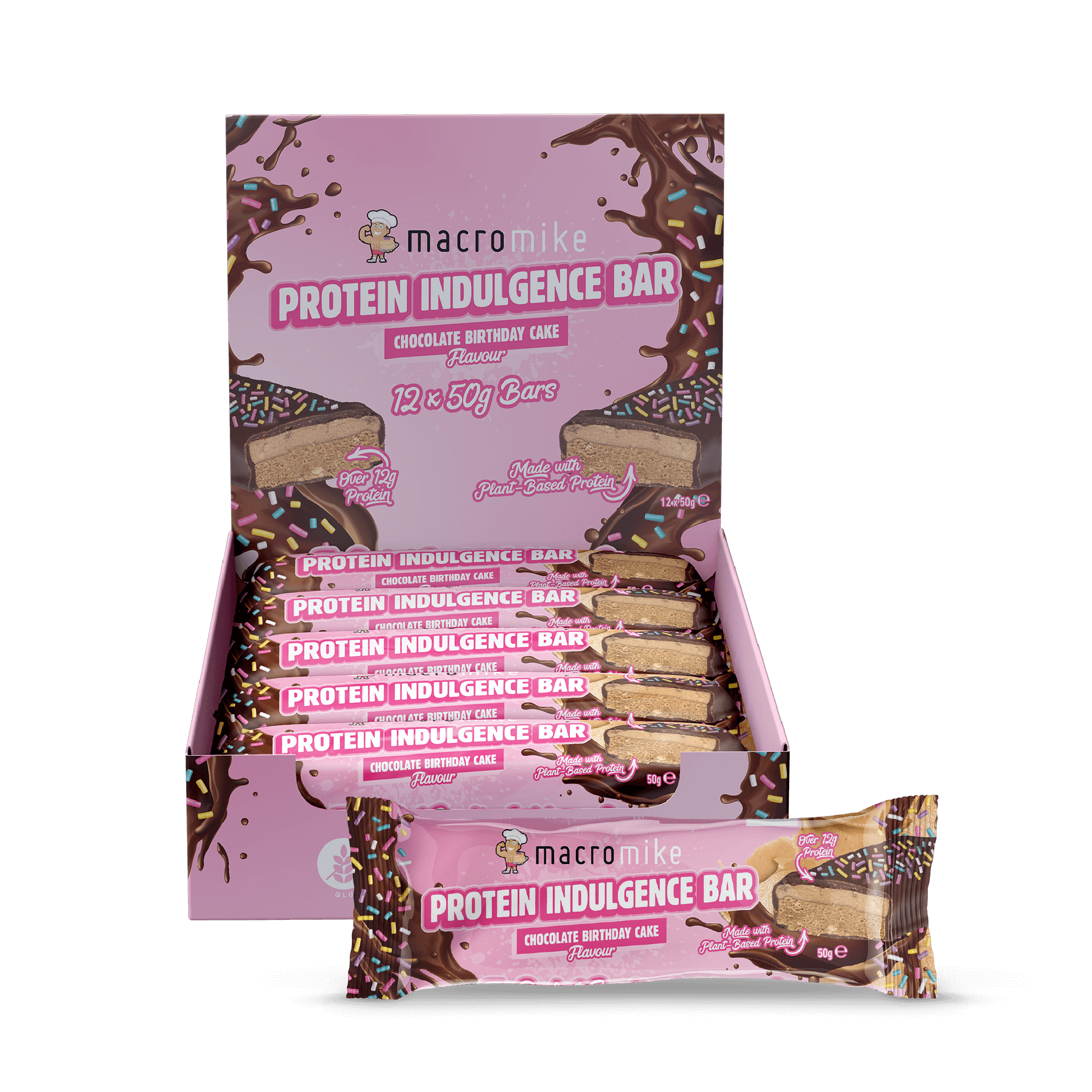 Chocolate Birthday Cake Protein Indulgence Bar (Box of 12 x 50g)