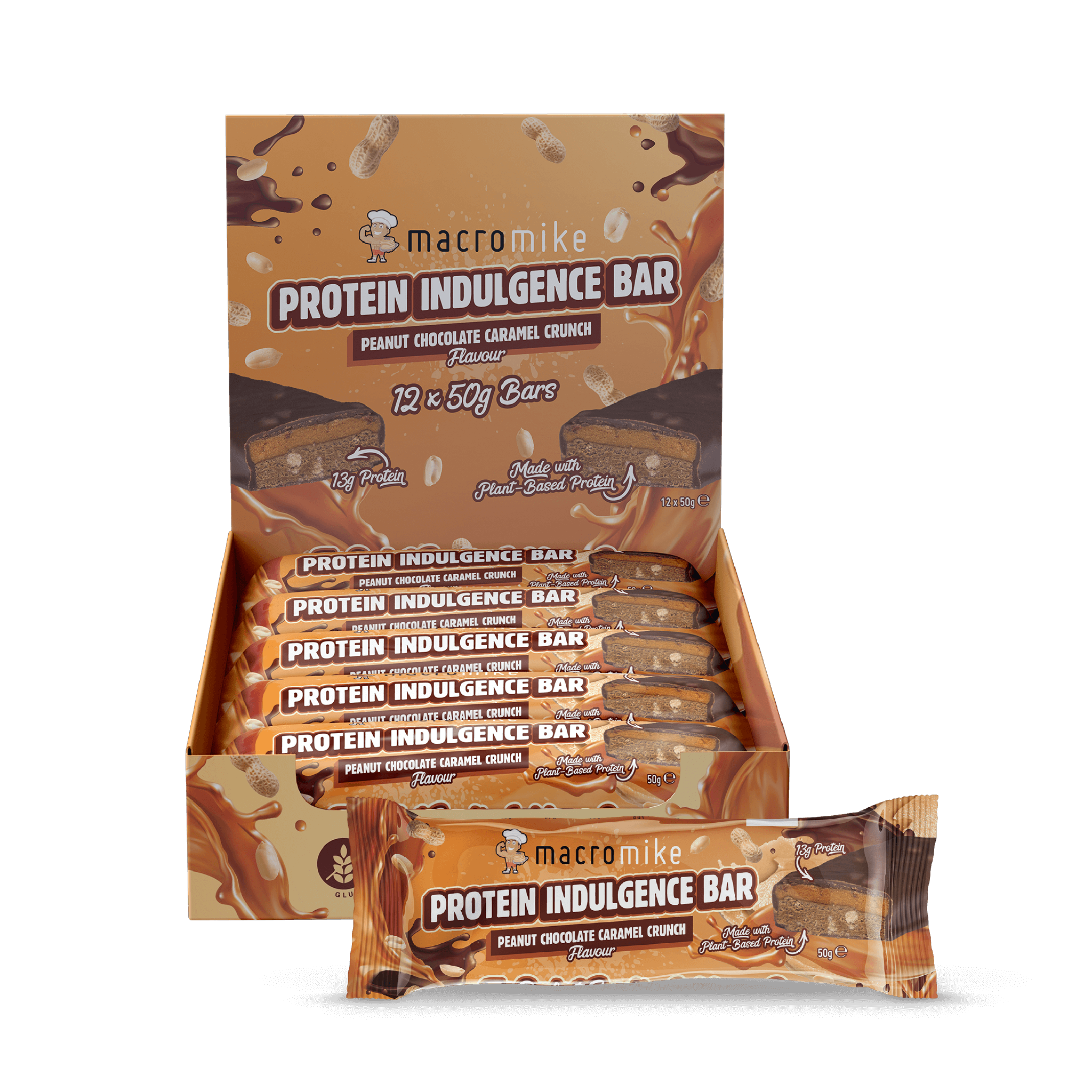 Peanut Chocolate Caramel Crunch Protein Indulgence Bar (Box of 12 x 50g)
