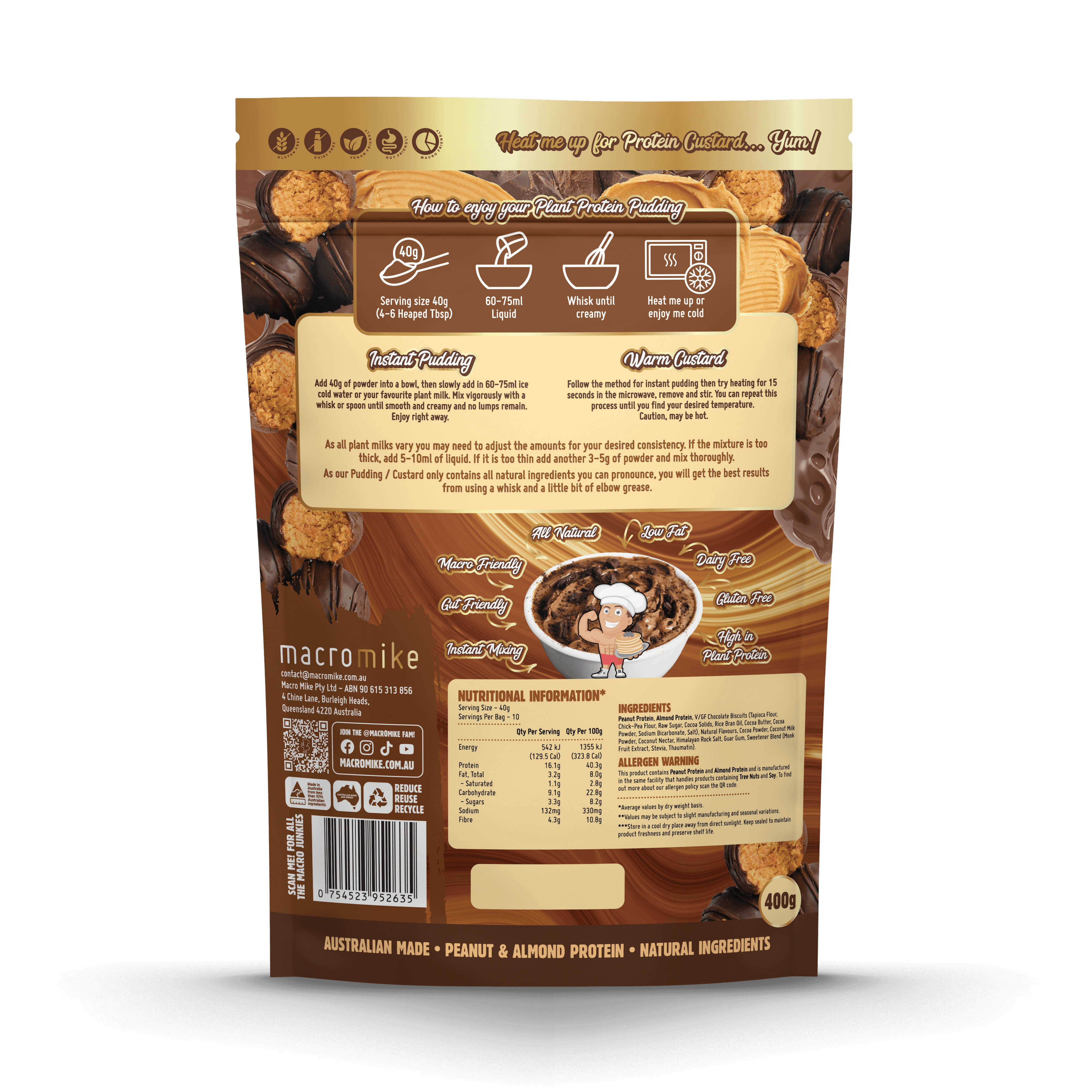 Choc Peanut Truffle Fudge Plant Protein Pudding (400g)
